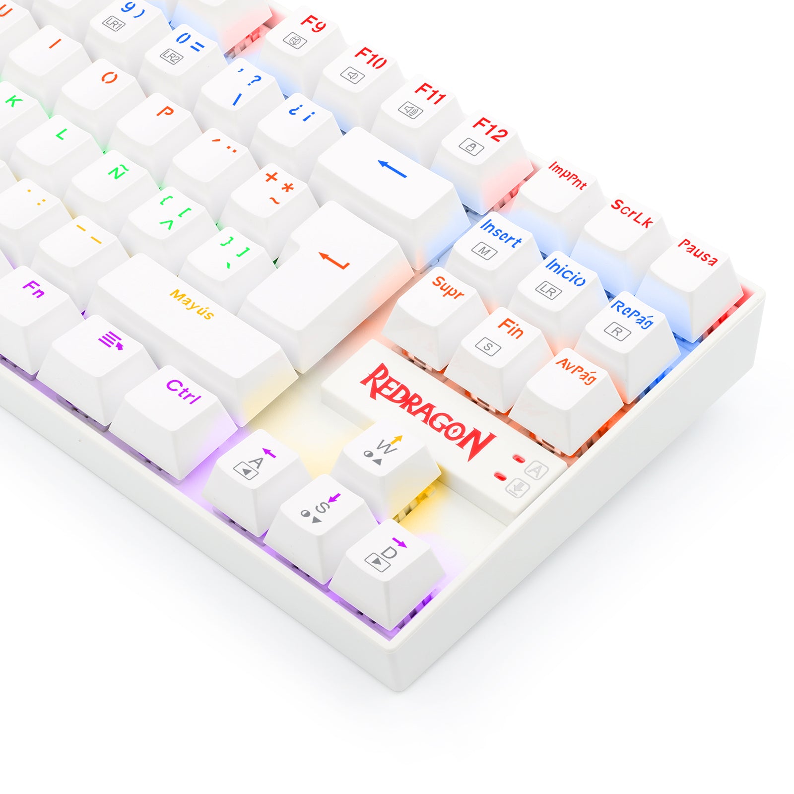 KUMARA 2 K552R SP Rainbow White Gaming Keyboard - Mechanical RGB Backlit Keyboard for PC Gamers - Perfect for FPS, MOBA & Typing