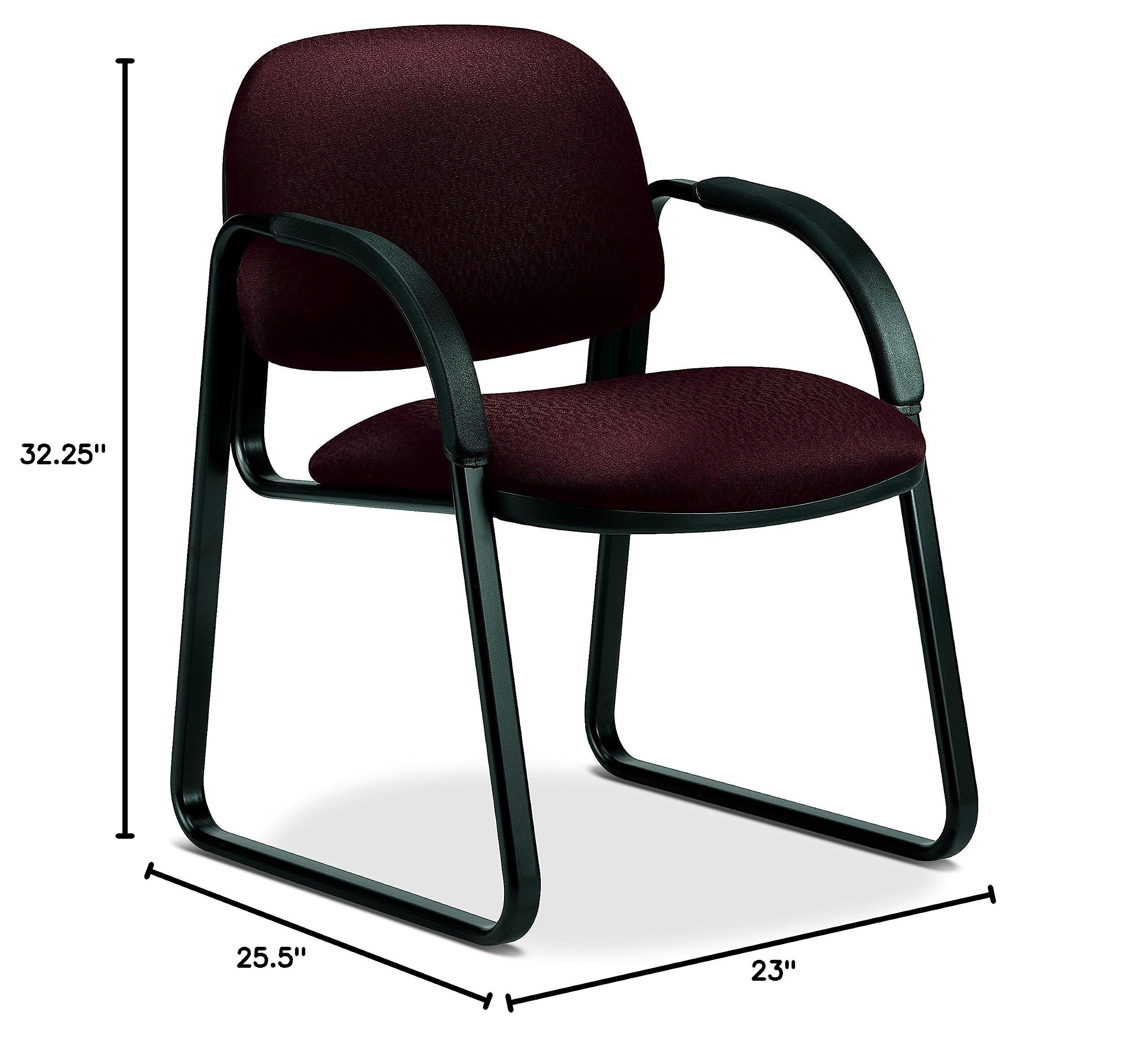 HON Sensible Seating 6008 Sled Base Guest Chair in Bronze - Modern Office Chair for Reception, Conference Rooms & Waiting Areas
