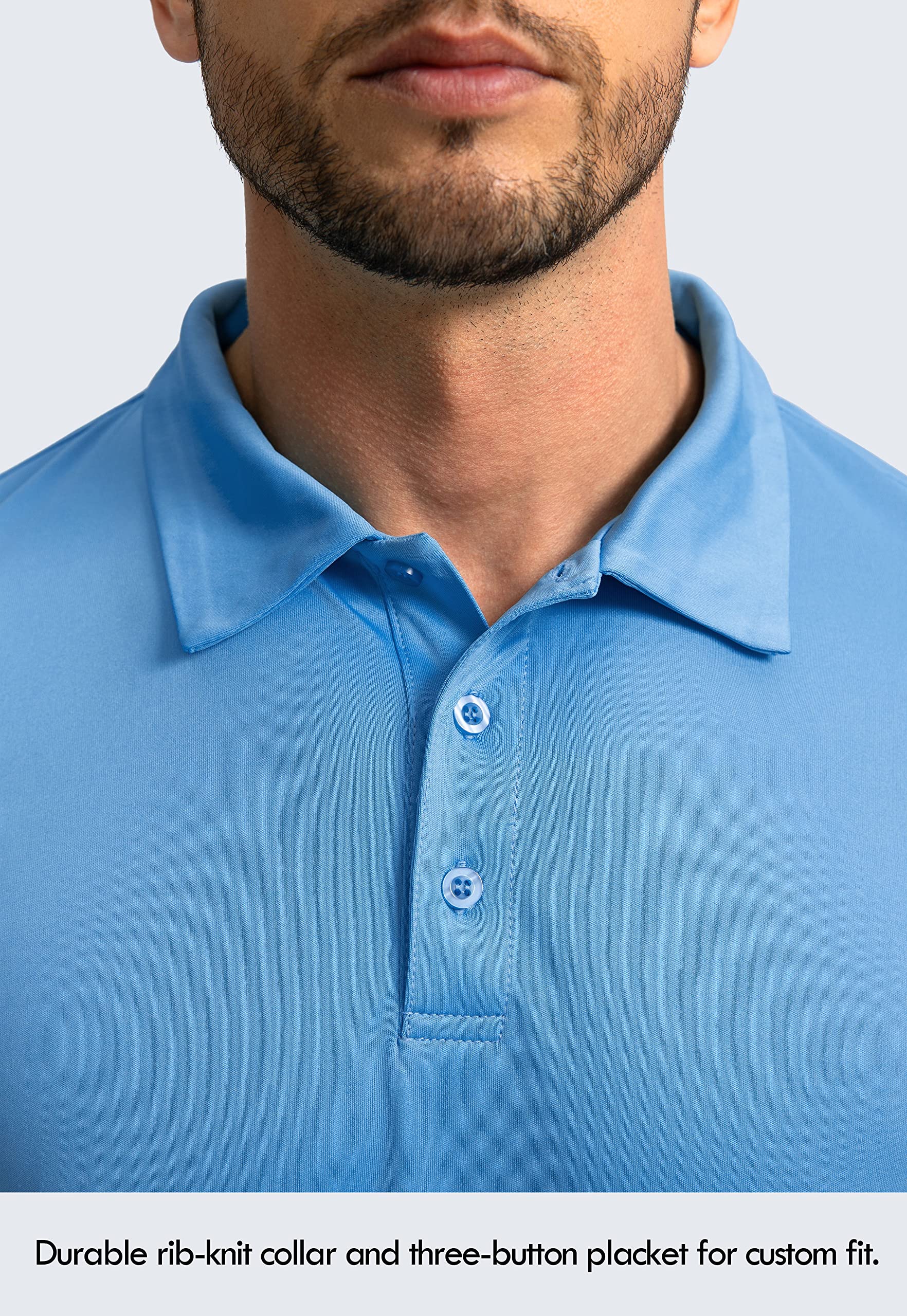 Men's Long Sleeve Polo Shirt - UPF 50+ Sun Protection Golf Shirt, Lightweight & Breathable for Work, Fishing & Outdoor Activities | Perfect for Golfing, Hiking & Summer Wear