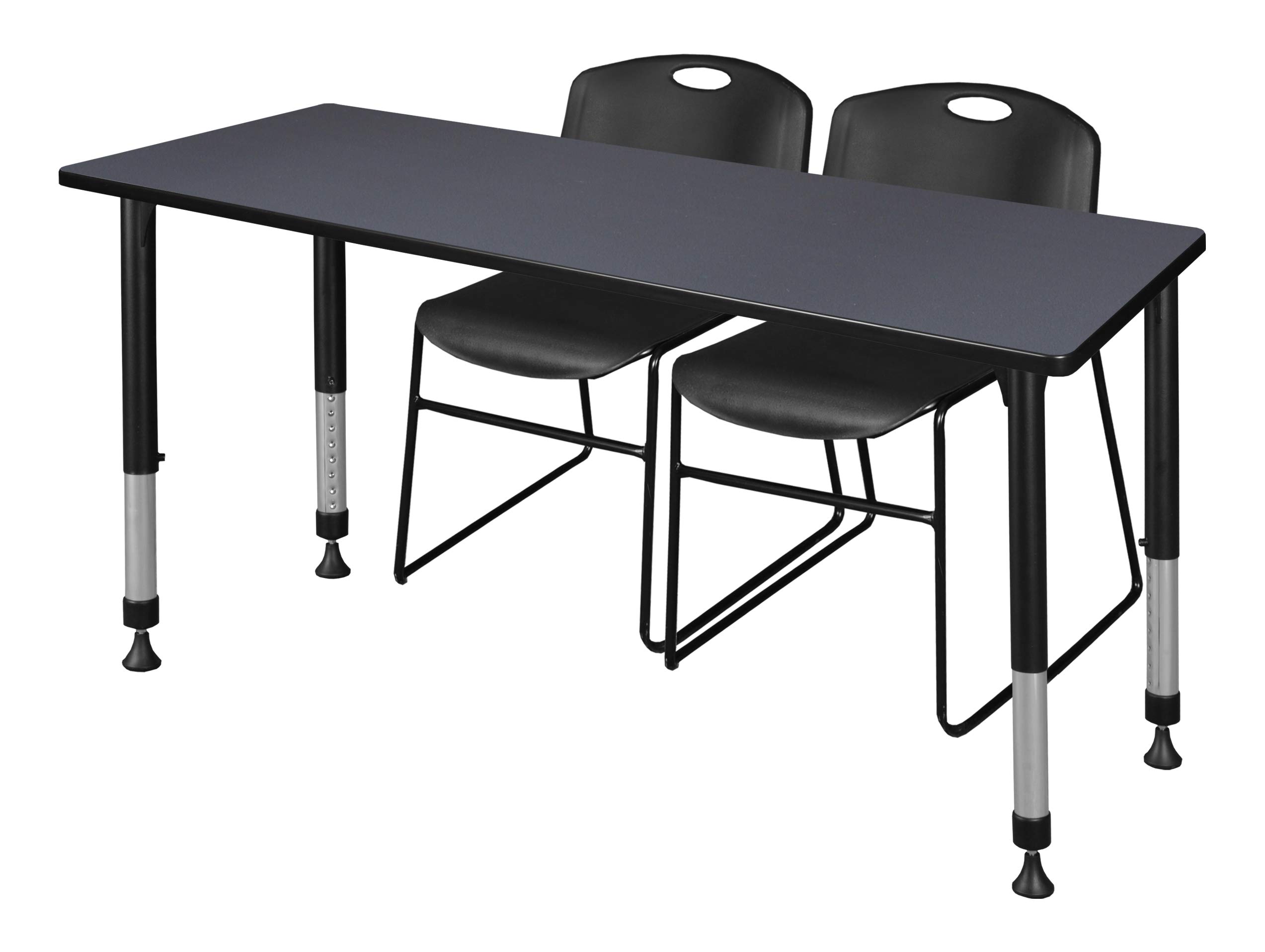 Regency Kee Adjustable Height Classroom Table Set with 2 Zeng Chairs - 60