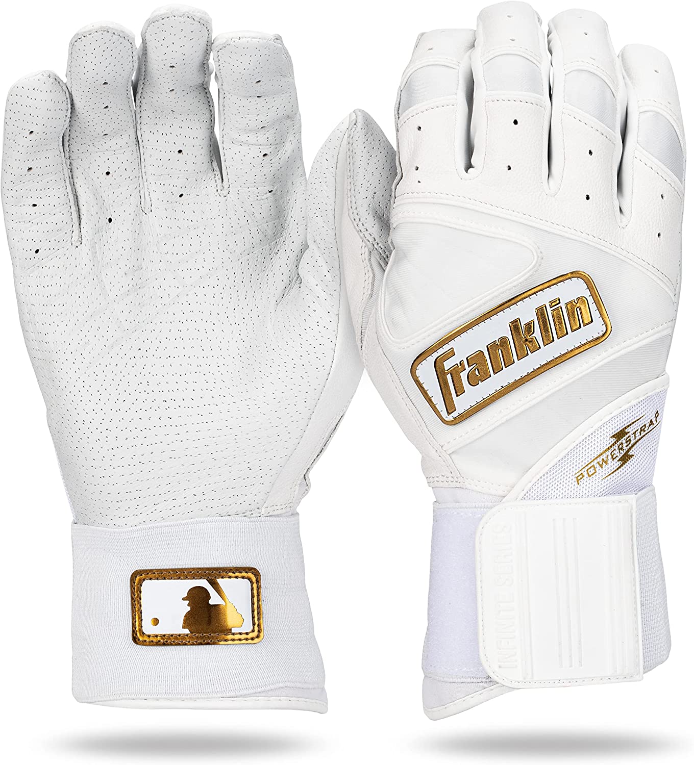 Franklin Powerstrap Infinite Series Adult Batting Gloves - Baseball & Softball Training Gloves for Hitting, Fielding & Practice - Durable & Comfortable Grip for Men & Women