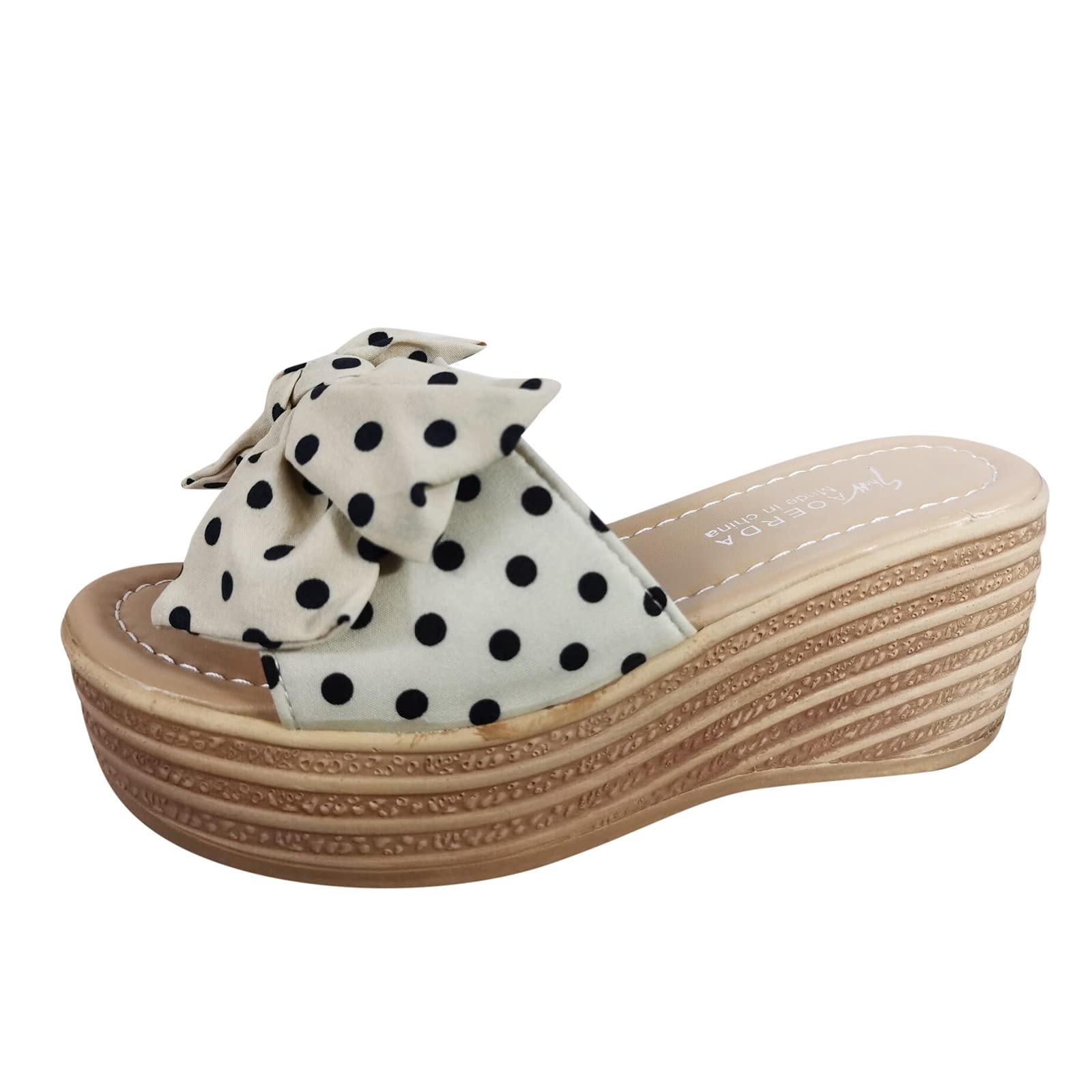 Women's Open Toe Roman Knot Sandals - Fashionable Beach Slippers with Wedge Heel | White Summer Shoes for Women | Perfect for Beach Vacations, Poolside Lounging & Casual Outings