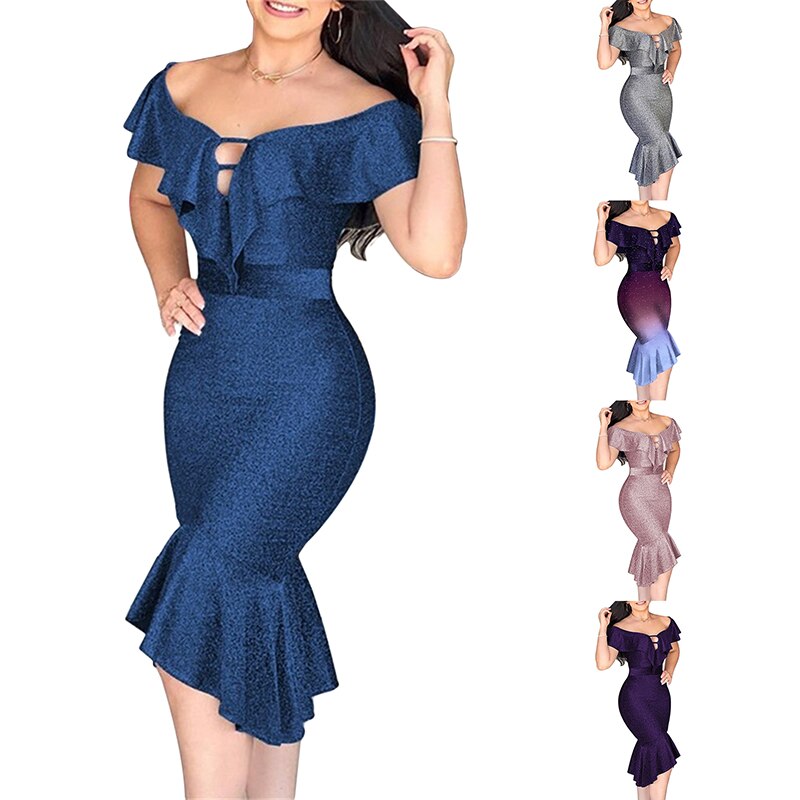 Elegant Women's Asymmetrical Mermaid Dress - Sexy Bodycon Evening Gown for Prom, Party & Special Occasions