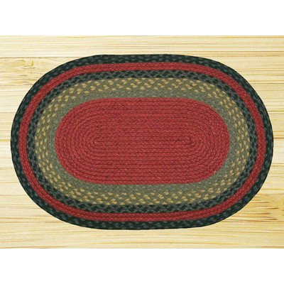 Earth Rugs Burgundy/Olive Handmade Wool Rug - 5' x 8' Oval Area Rug for Living Room, Bedroom & Boho Decor