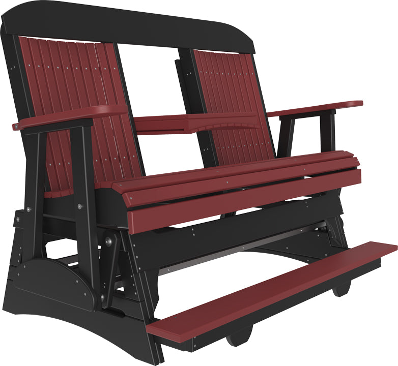 LuxCraft 5-Foot Classic Balcony Glider Chair - Outdoor Patio Swing for Relaxing, Porch Rocking Bench with Smooth Gliding Motion - Perfect for Backyard, Garden, Deck or Sunroom Lounging
