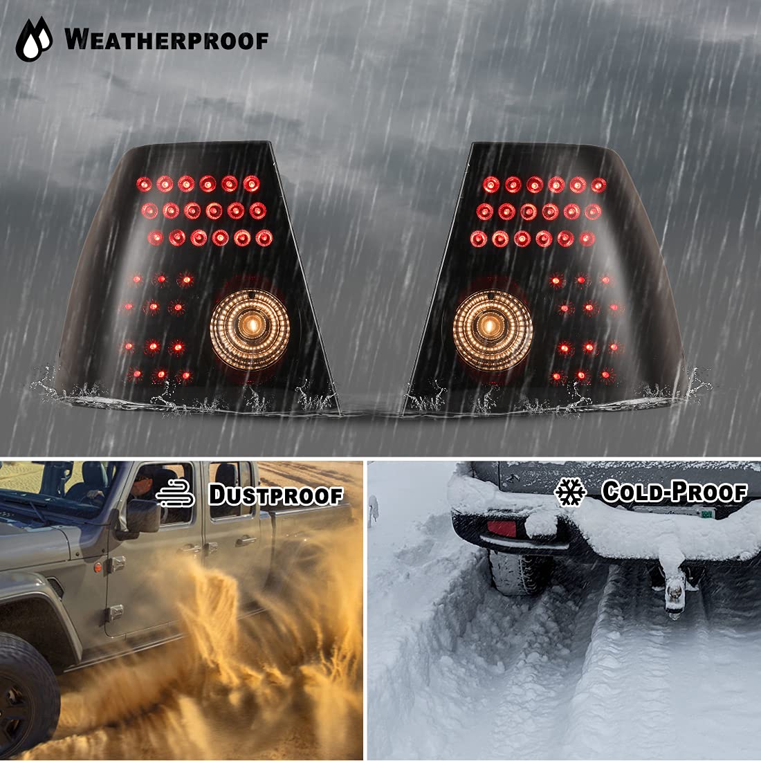 ROXX LED Tail Lights Assembly for 1999-2003 Volkswagen Jetta - Smoked Lens LED DRL, Turn Signal & Brake Lights - Direct Replacement for Driver & Passenger Side - Upgrade Your Jetta's Style & Visibility for Night Driving & Custom Look