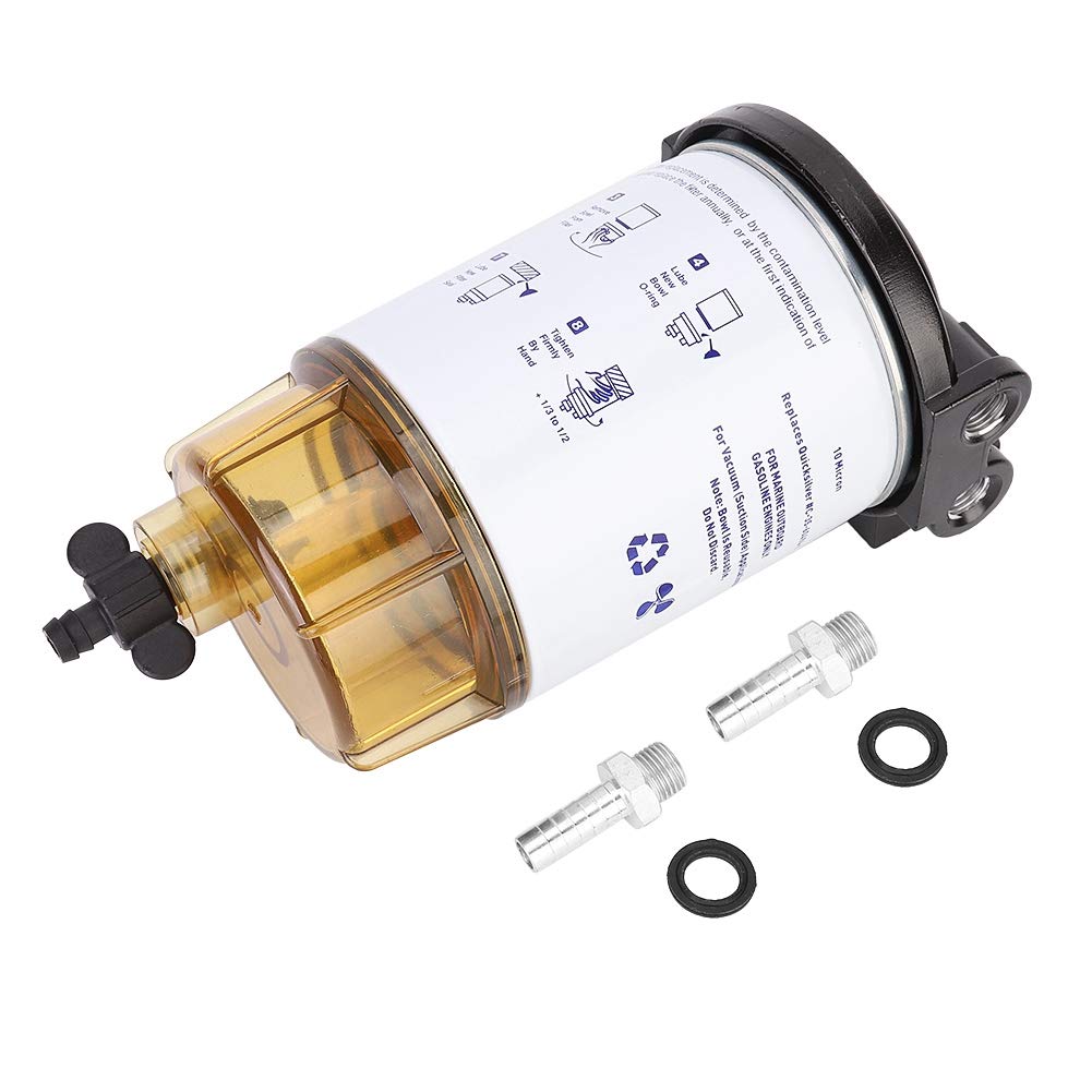 Universal 10 Micron Fuel Water Separator for Marine Outboard Boats - Oil Water Separator System with Fuel Filter (35 60494 1) - Ideal for Marine Engines, Fishing Boats, and Watercraft Fuel Filtration