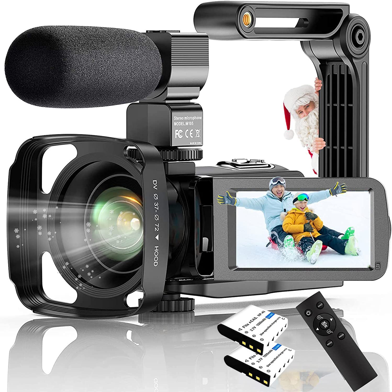 4K Ultra HD 48MP WiFi Vlogging Camera with Night Vision & External Mic - 60FPS Digital Camcorder for YouTube, Travel & Live Streaming - Includes 2.4G Remote Control