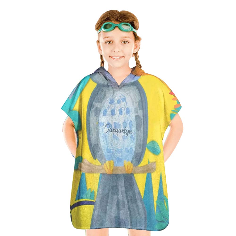 Personalized Kids Hooded Beach Towel with Name - Soft Oversized Mermaid Swim Towel for Boys & Girls, Pool Bath Surf Camping Wrap, Hooded Poncho Cover Up - Perfect for Beach, Pool, Travel & Outdoor Activities