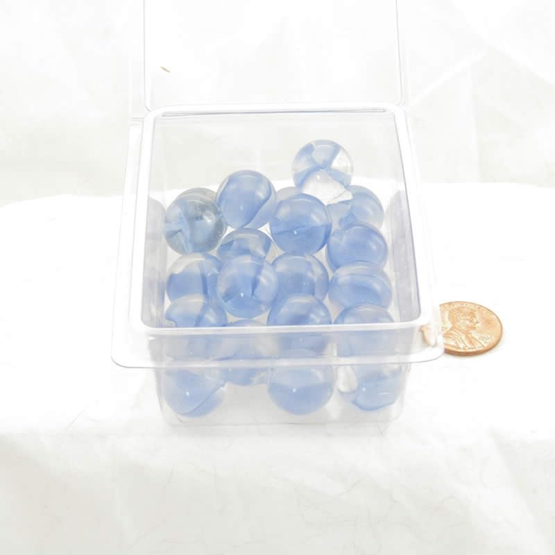 Blue Cat's Eye 16mm Glass Marbles - Pack of 20 for Home Decor, DIY Crafts & Kids Games - Premium WONGM114 Marble Set