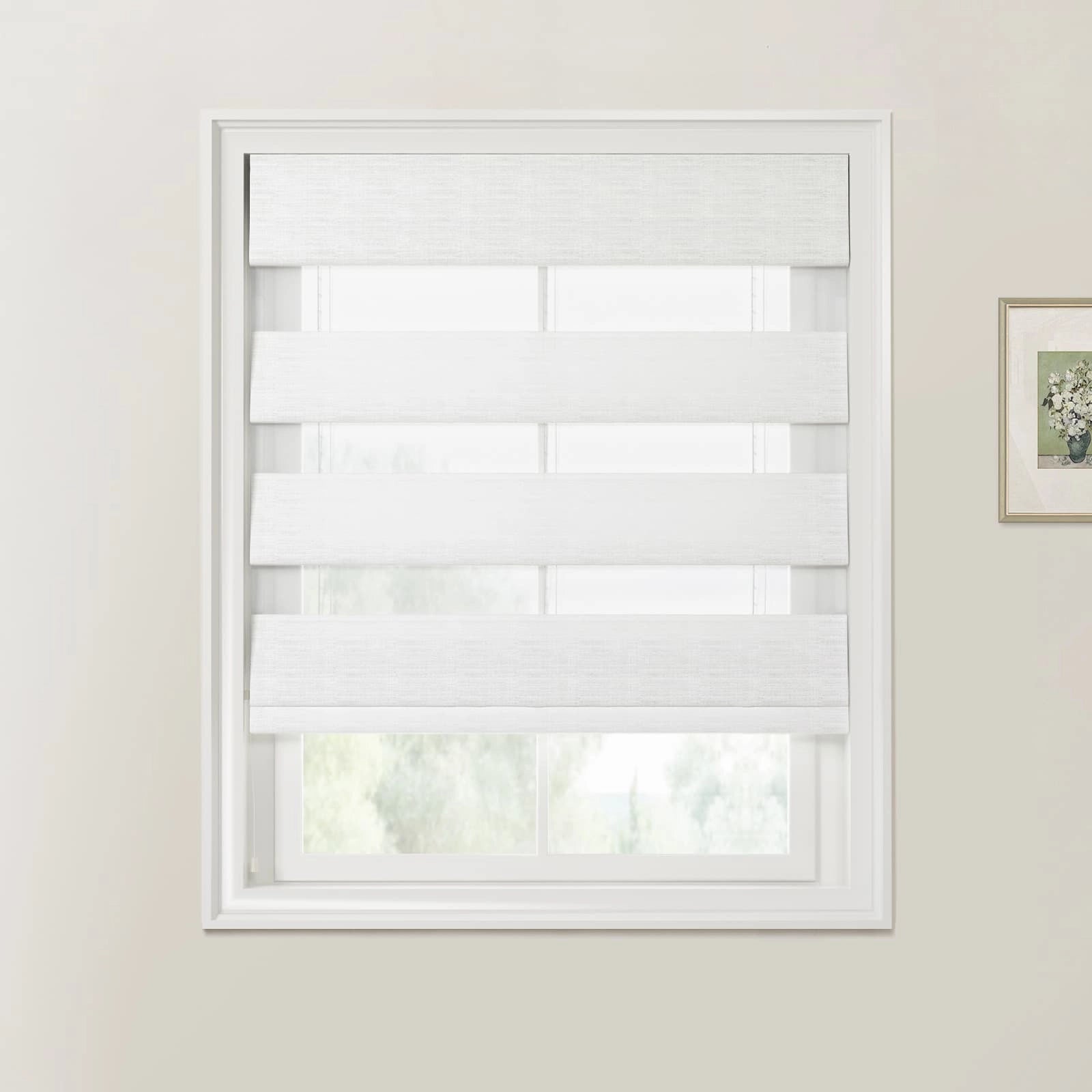 Custom Zebra Roman Blind Cord Lift - Blackout Window Shades for Home & Office - Easy Installation & Light Control