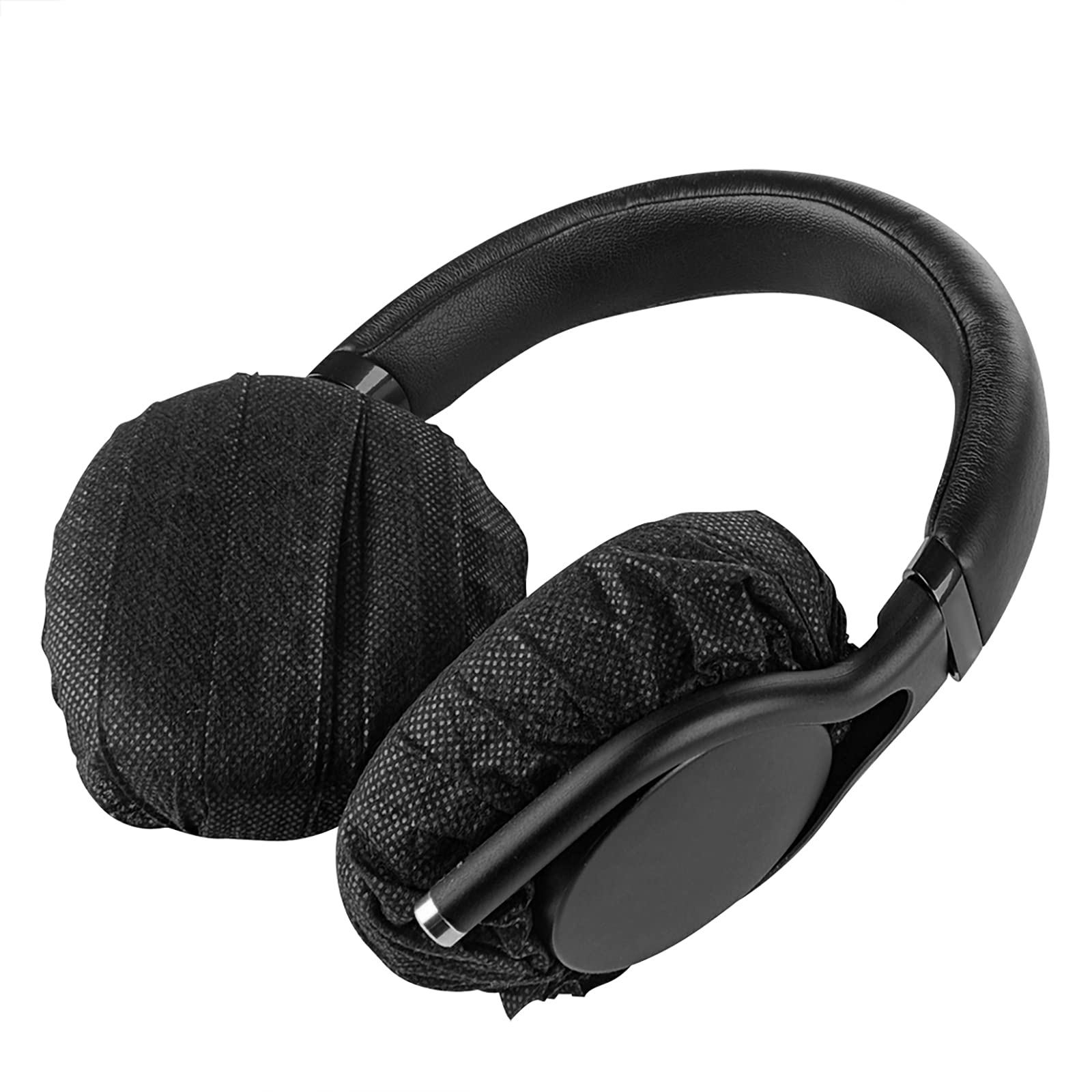 Geekria 500 Pairs Disposable Headphone Ear Covers for Over-Ear Headphones - Stretchable Hygienic Earpad Protectors for MRI Headsets, Sanitary Ear Cushion Covers (Medium/Black) - Ideal for Hospitals, Salons, Gyms & Shared Headphone Use