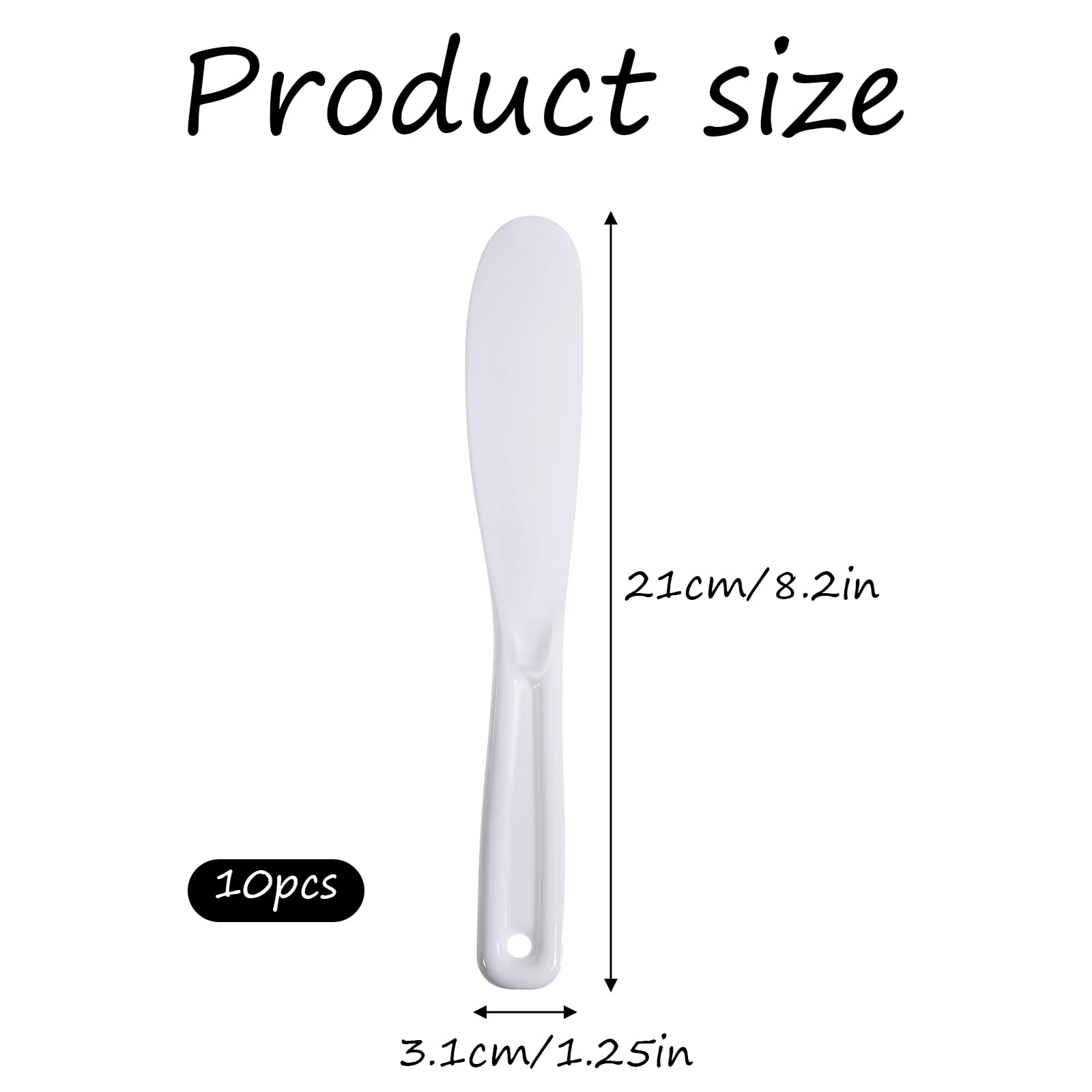 10 Pcs White Plastic Face Mask Spatula - Large Cosmetic Applicator for Skincare, Mixing & Sampling - Reusable Beauty Spa Tool for Facial & Skin Care - Perfect for DIY Masks, Cream Application & Professional Use