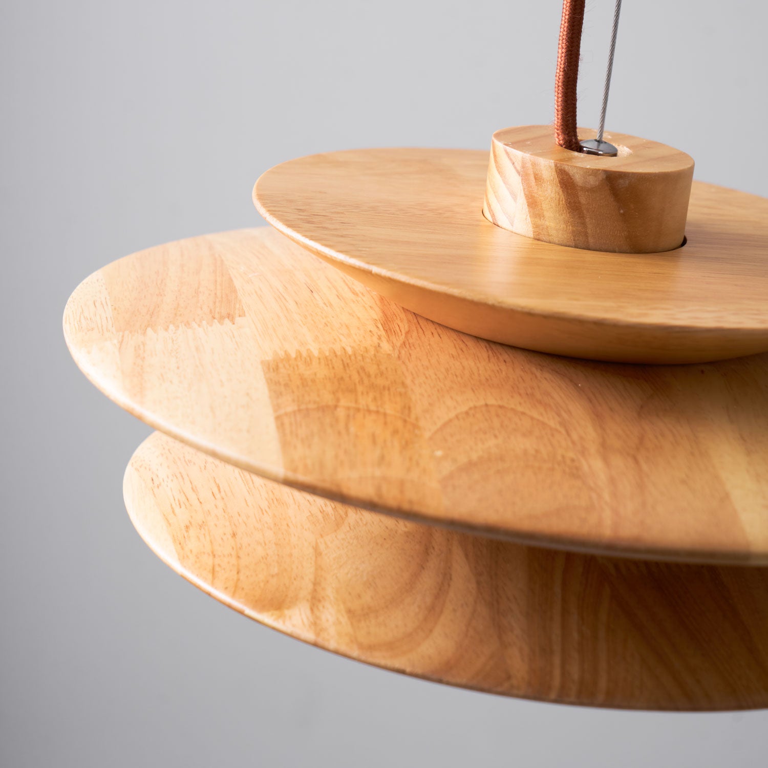 Handmade Cascade Wooden Disc Pendant Light - Natural Boho Ceiling Lamp for Living Room, Bedroom & Dining Room Decor - Perfect for Modern Farmhouse, Rustic & Scandinavian Style Homes