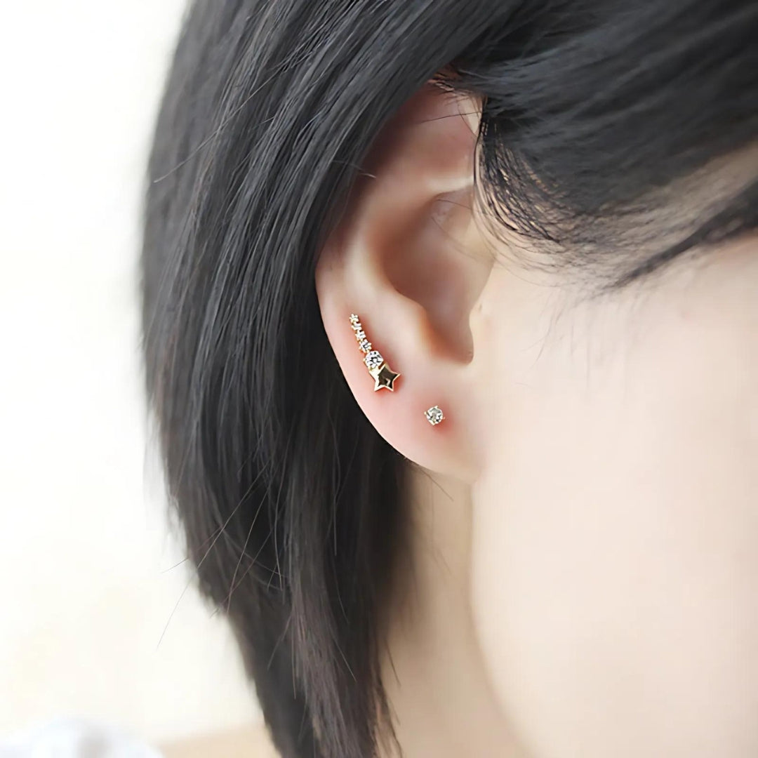 20G Galaxy Star Helix Piercing Stud - Surgical Steel Cartilage Earring for Women & Men | Perfect for Helix, Tragus, or Conch Piercings | Hypoallergenic & Comfortable for Daily Wear