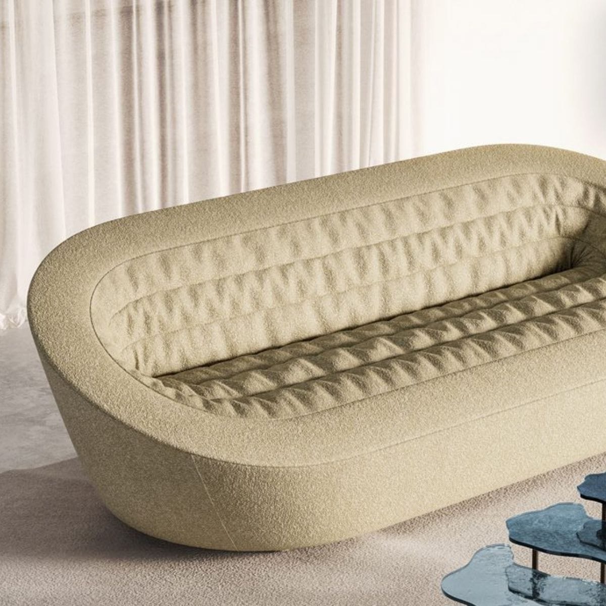 RESANA 3-Seater Sofa - Modern Fabric Couch for Living Room, Comfortable Sectional Sofa Bed for Small Spaces | Perfect for Apartments, Lounges & Home Theater Seating
