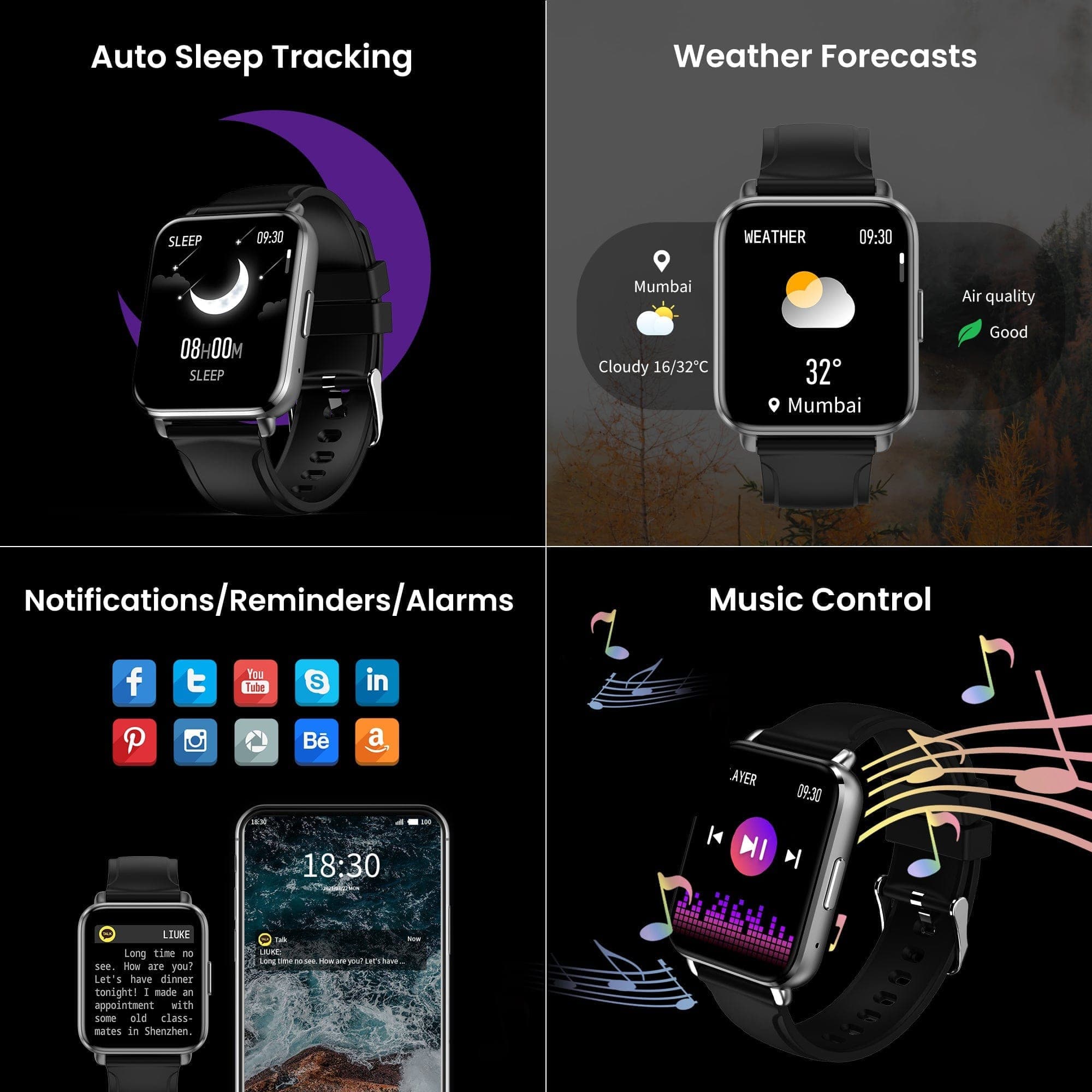 Dr Trust USA Healthpal 2 Smart Watch - 1.7