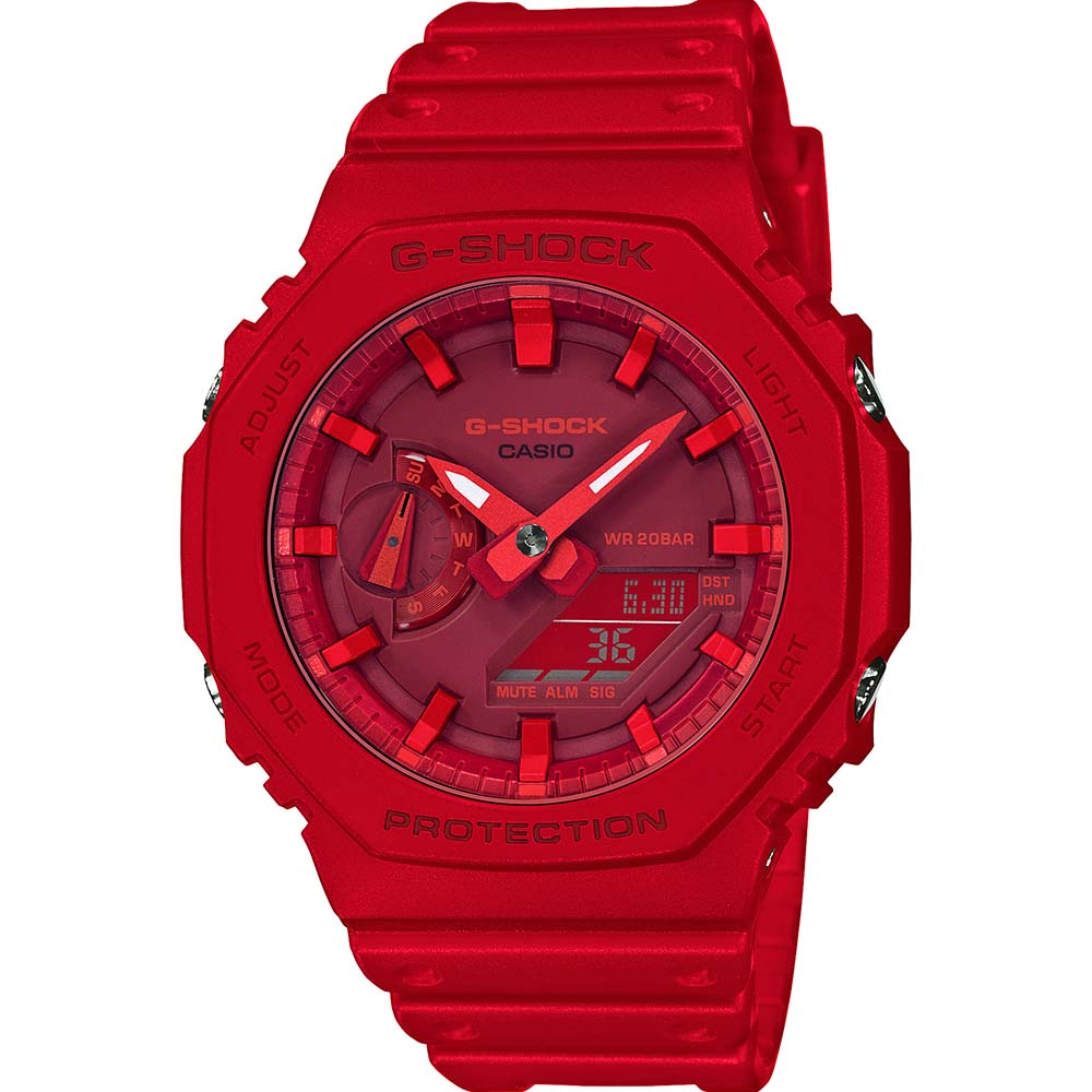 G Shock GA2100 4A Vibrant Red 'CasiOak' Digital Analog Watch - Stylish & Durable for Outdoor Adventures, Sports & Everyday Wear