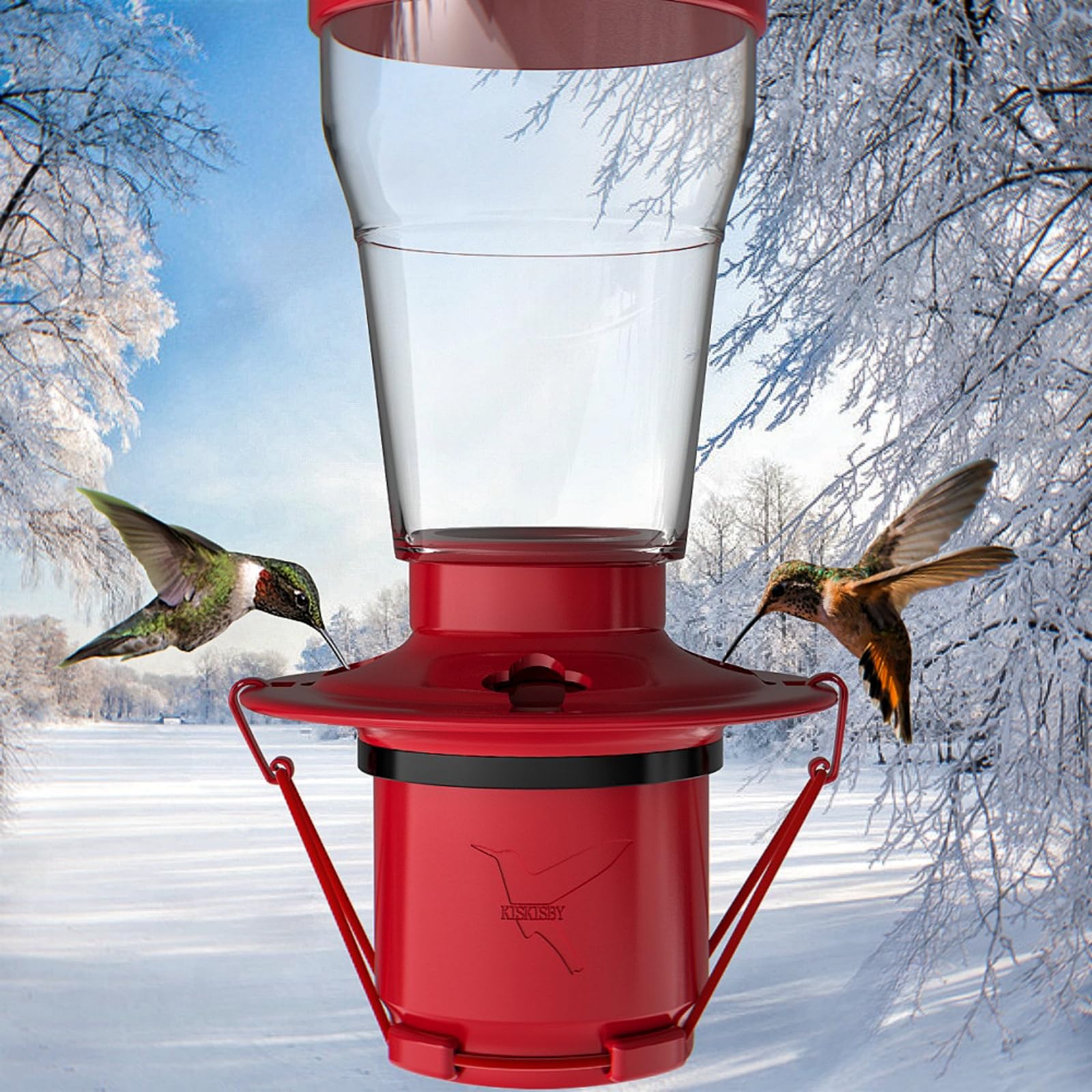 Hummingbird Feeder Heater for Freezing Outdoors - Attaches to Feeder Bottom - Red Bird Feeder Warmer for Backyard, Garden, Patio & Yard - Perfect for Winter Bird Feeding (Heater Only, No Feeder Included)