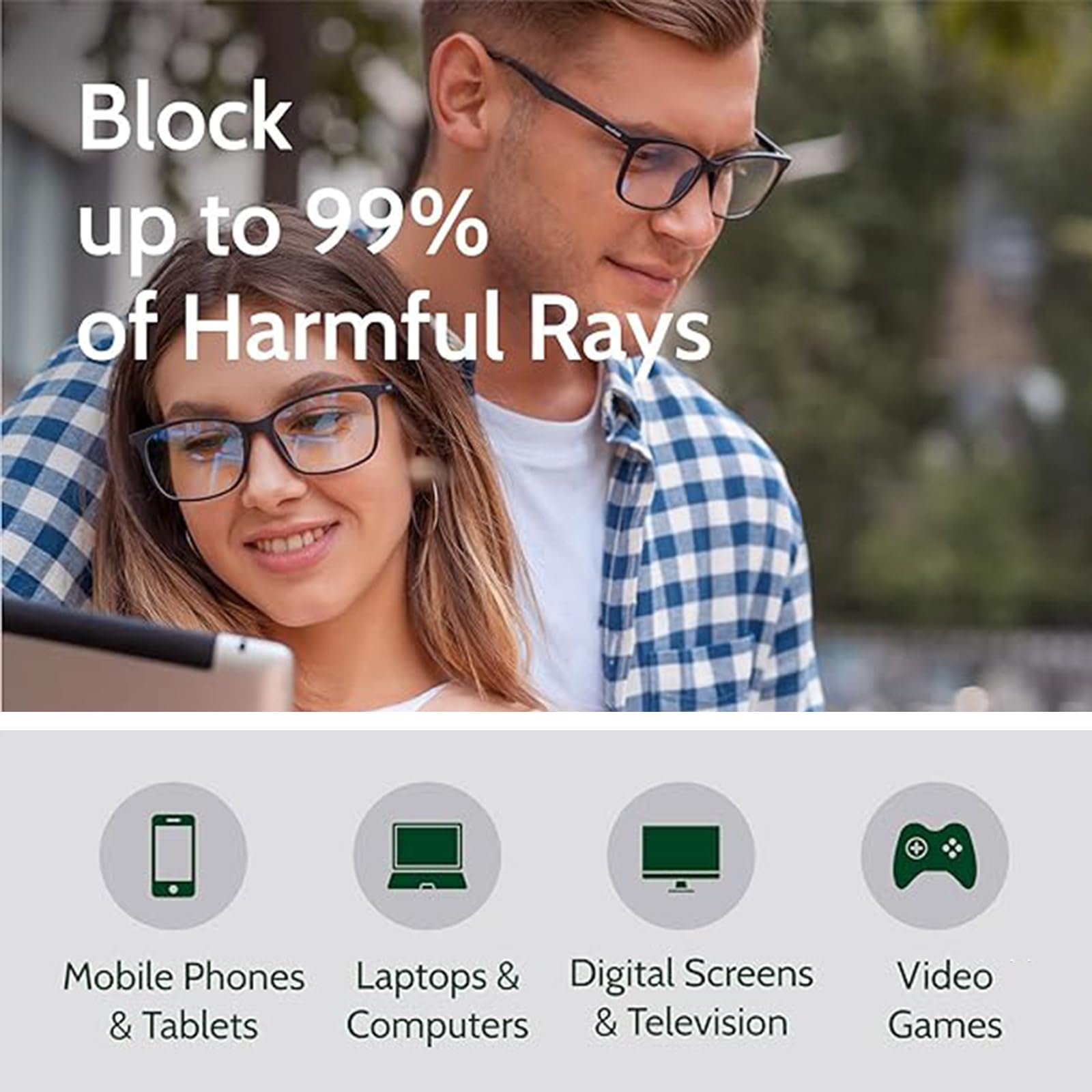 XQMMGO Blue Light Blocking Glasses - Anti Eye Strain Computer Glasses for Men & Women - Gaming, TV & Phone Use - Reduce Digital Eye Fatigue for Office Work & Screen Time
