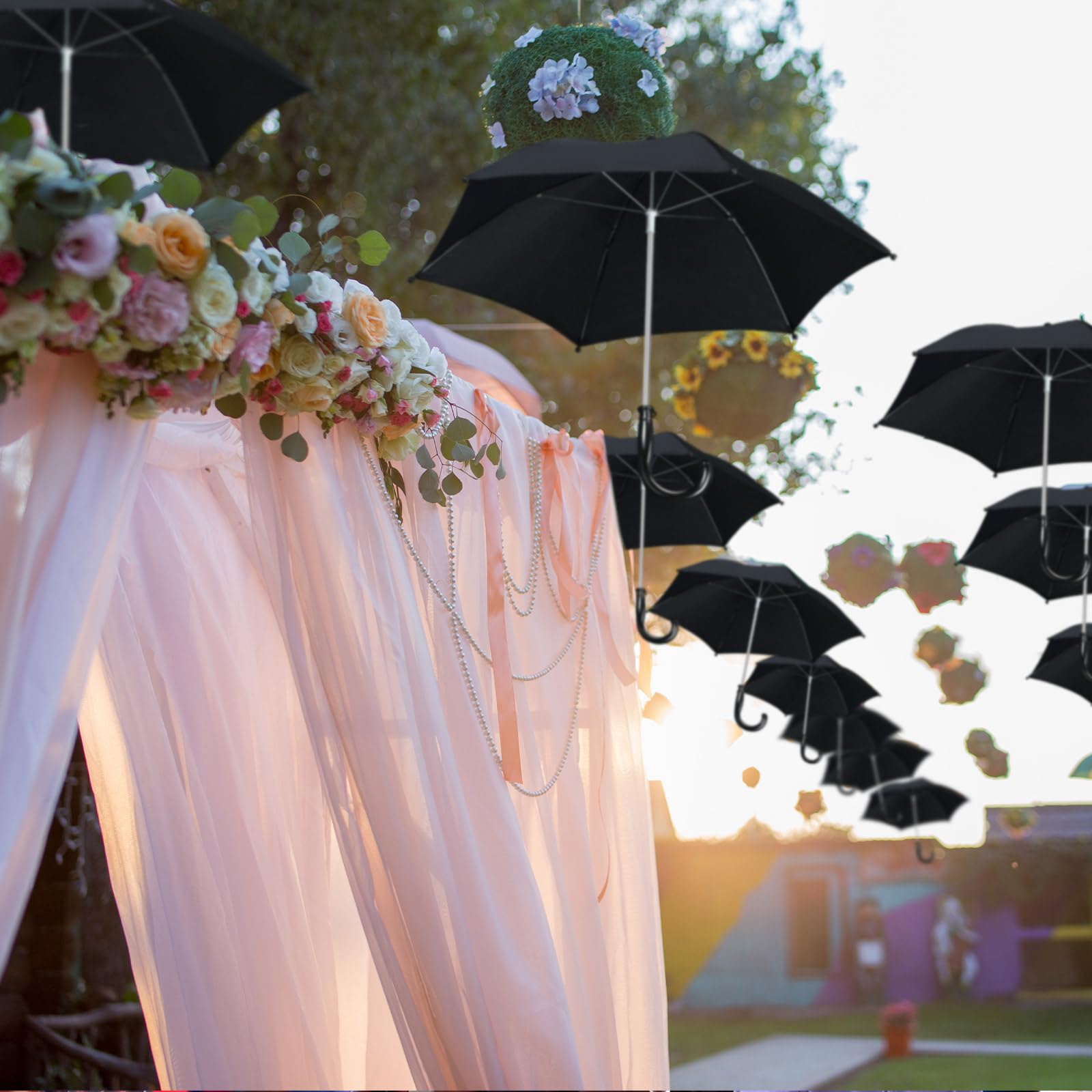 12 Pack DIY Second Line Umbrella Parasols - Wedding, Bridal & Masquerade Party Decorations - Perfect for Mardi Gras, Carnival & Outdoor Celebrations