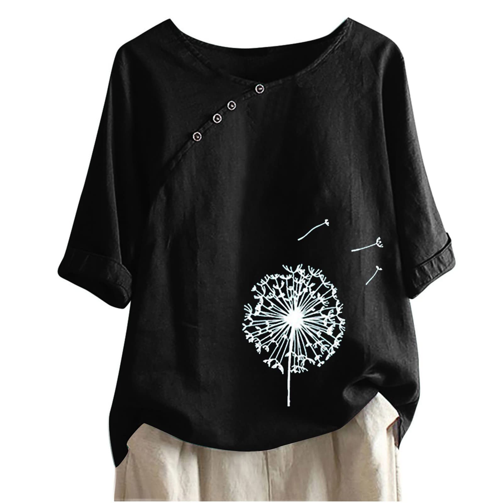 Women's Floral Print V-Neck Half Sleeve Weightlifting Shirt - Side Button Workout Top for Summer Training & Gym Sessions