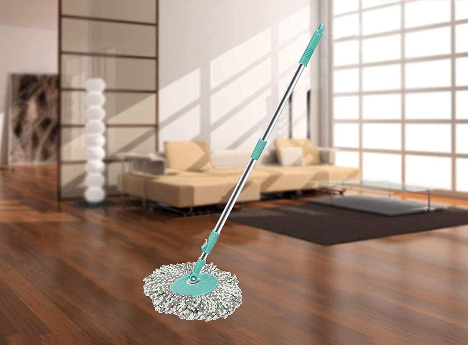 KBS Universal 30cm Round Spin Mop Refill Head - Microfiber Replacement for Floor Cleaning, Kitchen & Home Improvement (Grey) | Perfect for Hardwood, Tile & Laminate Floors