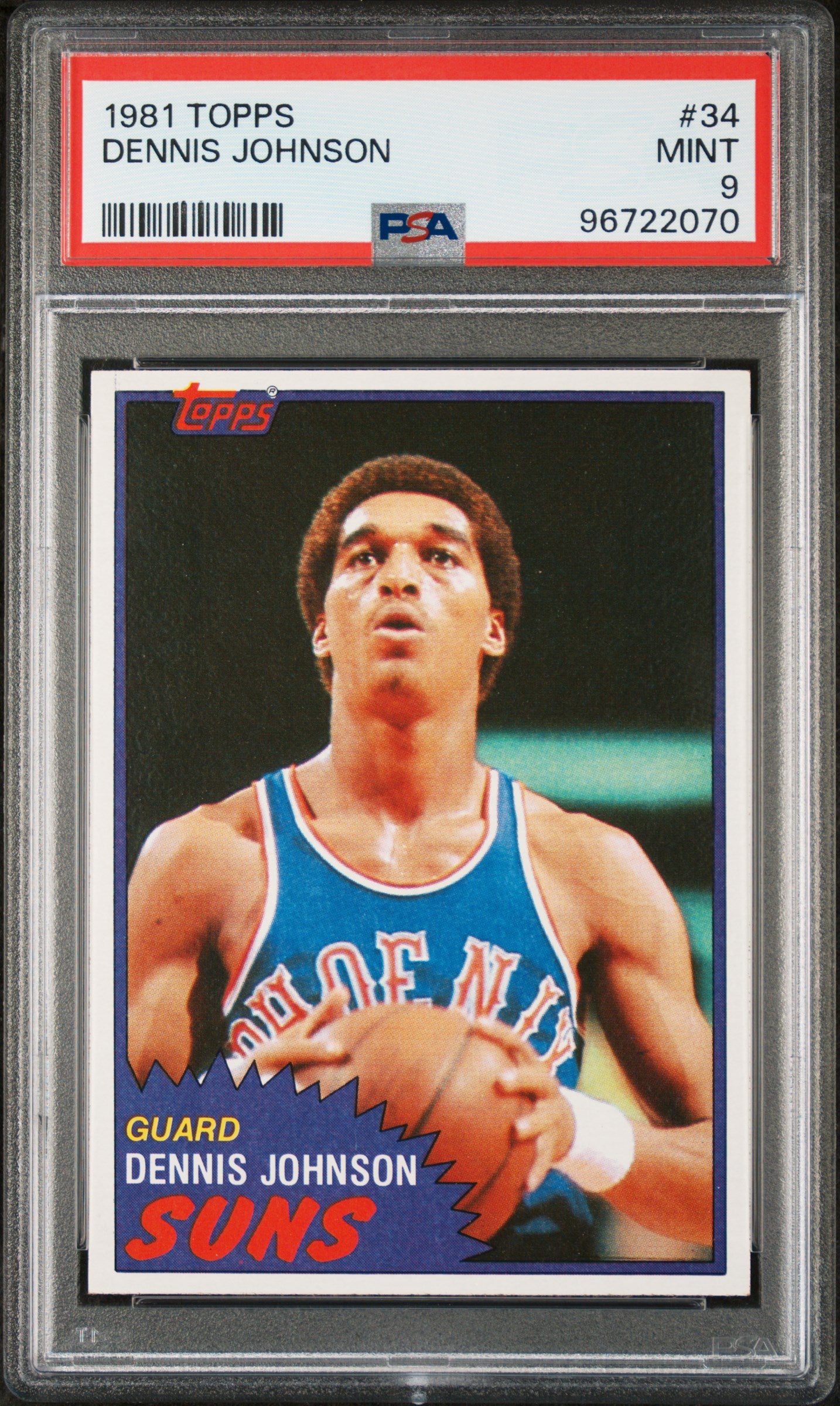 1981 Topps Dennis Johnson #34 PSA 9 Mint Basketball Card - Perfect for NBA Collectors, Sports Memorabilia & Investment - Ideal for Display, Gifts & Trading Cards Collections
