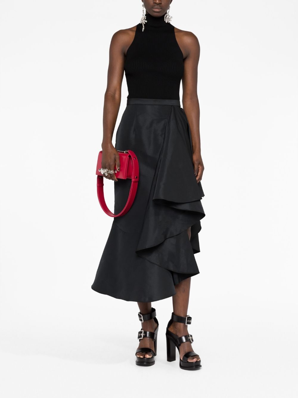 Alexander McQueen Black Skirts for Women | Elegant High-Waisted Designer Skirt | Perfect for Parties, Work & Evening Events