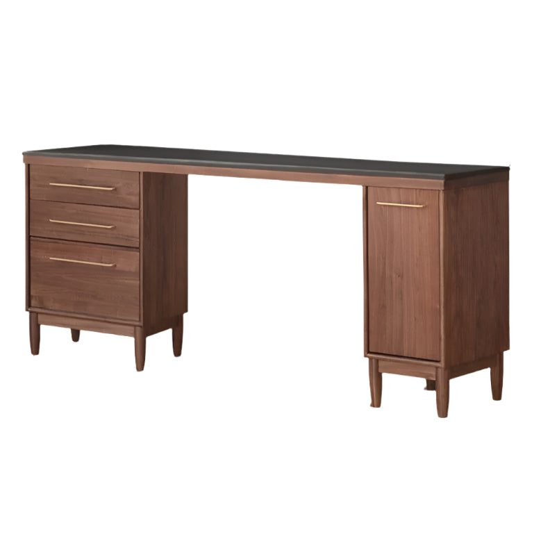 70.9x17.7x33.5 inch / 180x45x85 cm / Rich Dark Walnut Color / pure black rock board sideboard