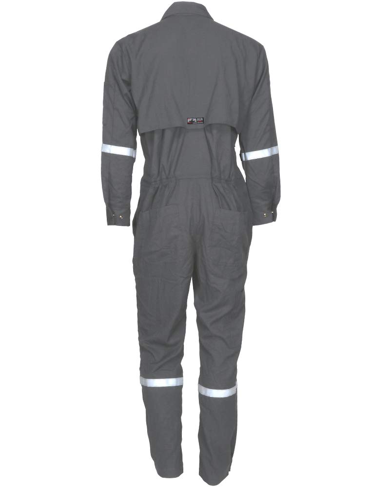 Flame Resistant Vented Coverall - Summit Breeze® Inherent Blend FR Workwear (Gray, 52 Tall) for Welding, Oil Rig & Industrial Safety Protection