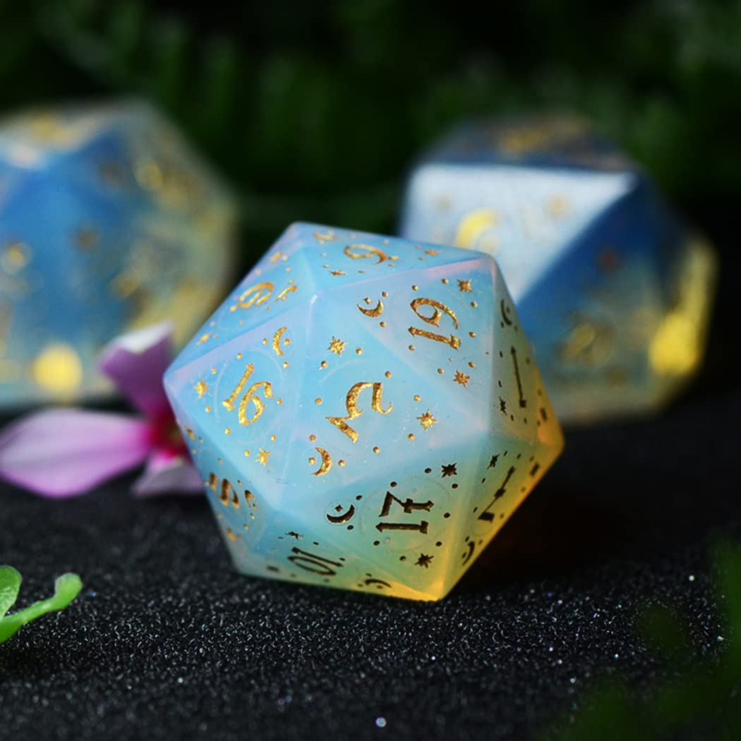 Premium D&D Dice Set - 7-Piece Polyhedral Gemstone RPG Dice with Stunning Star Design for Dungeons & Dragons, Pathfinder & Tabletop Role-Playing Games - Perfect for Adventurers, Collectors & Game Nights