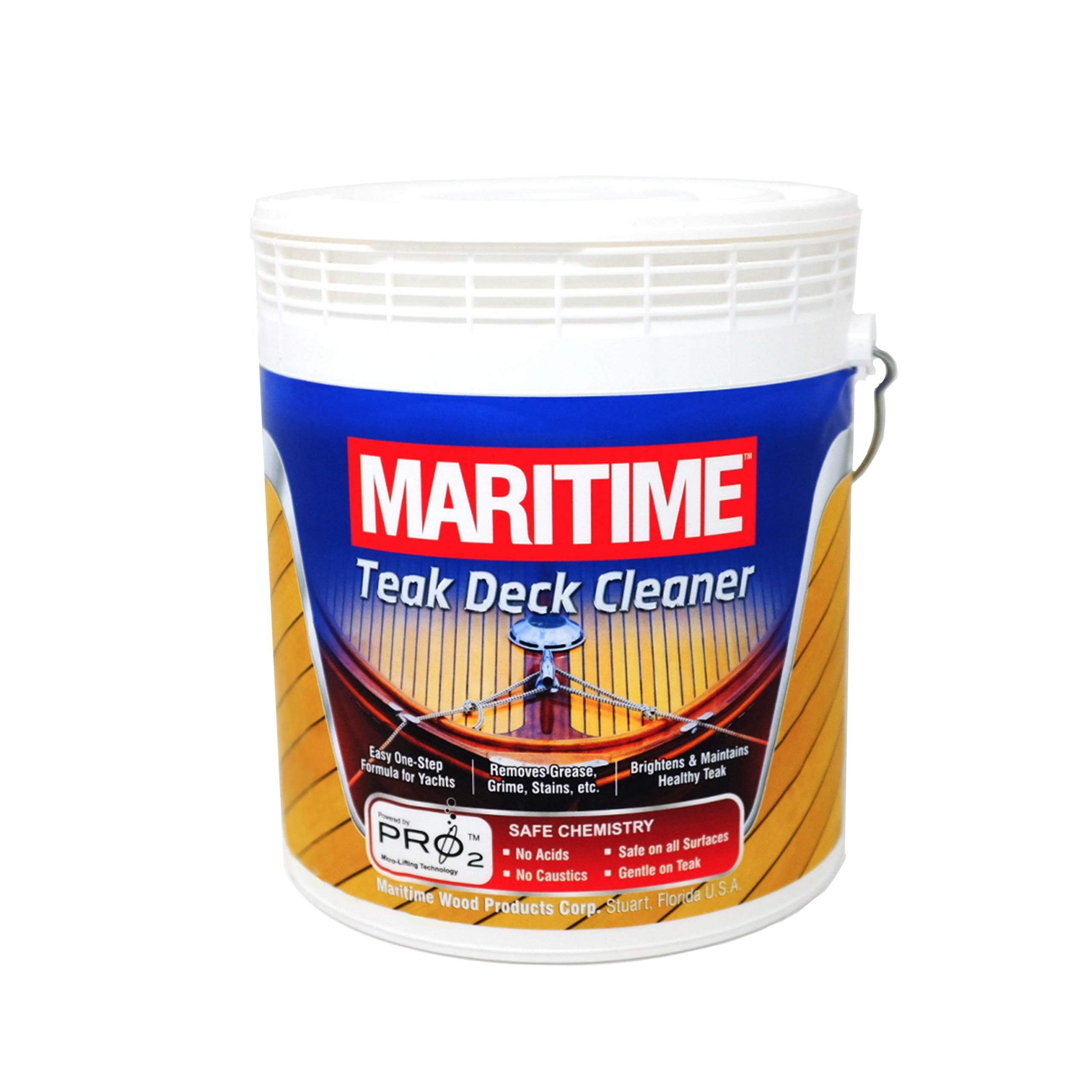 Premium Marine Teak Deck Cleaner - 1 Gallon for Boat, Yacht & Deck Restoration | Safe & Effective Wood Cleaner for Outdoor Use