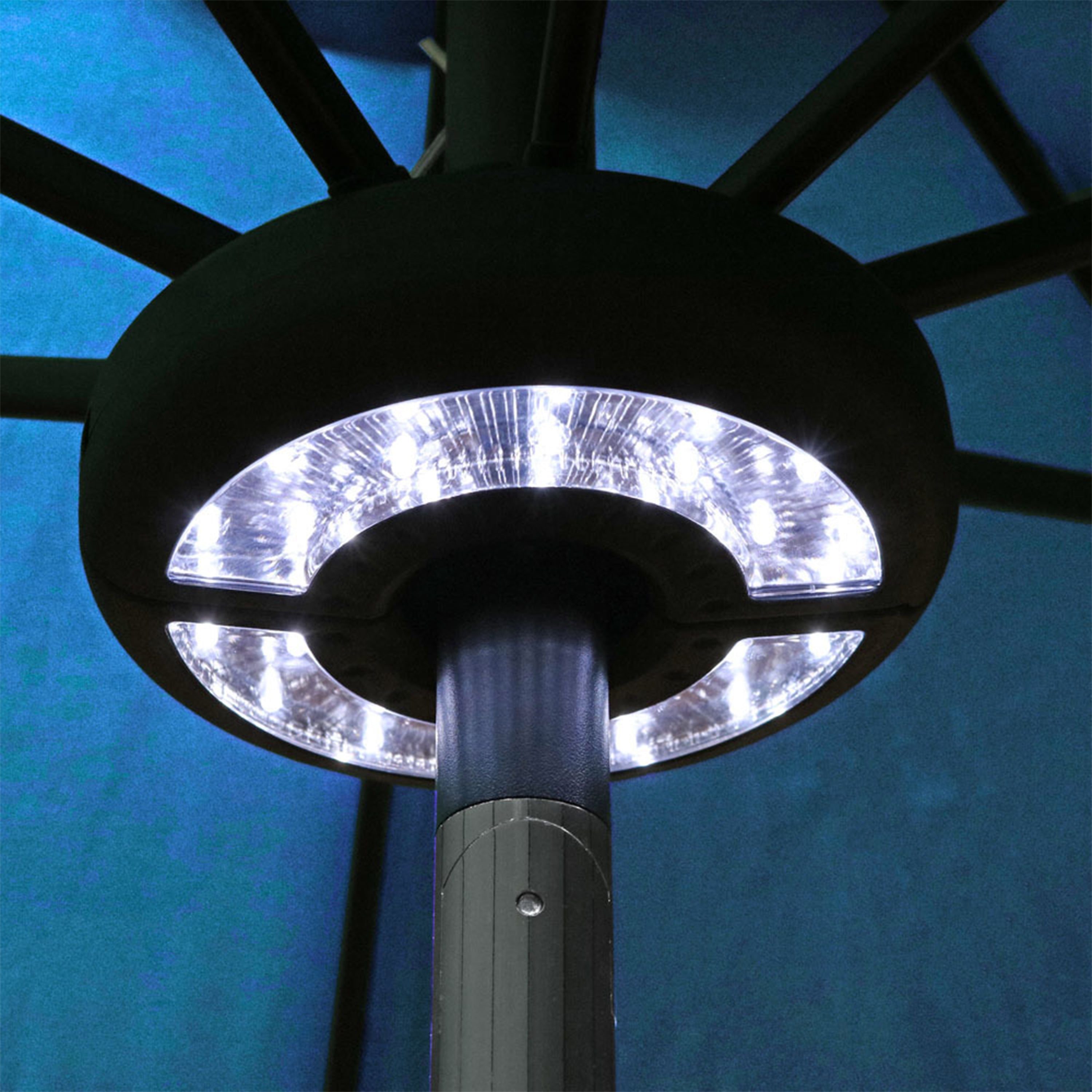 Sunnydaze Outdoor Battery Powered LED Patio Umbrella Lights - Waterproof String Lights for Garden, Backyard, Deck, Porch & Outdoor Parties
