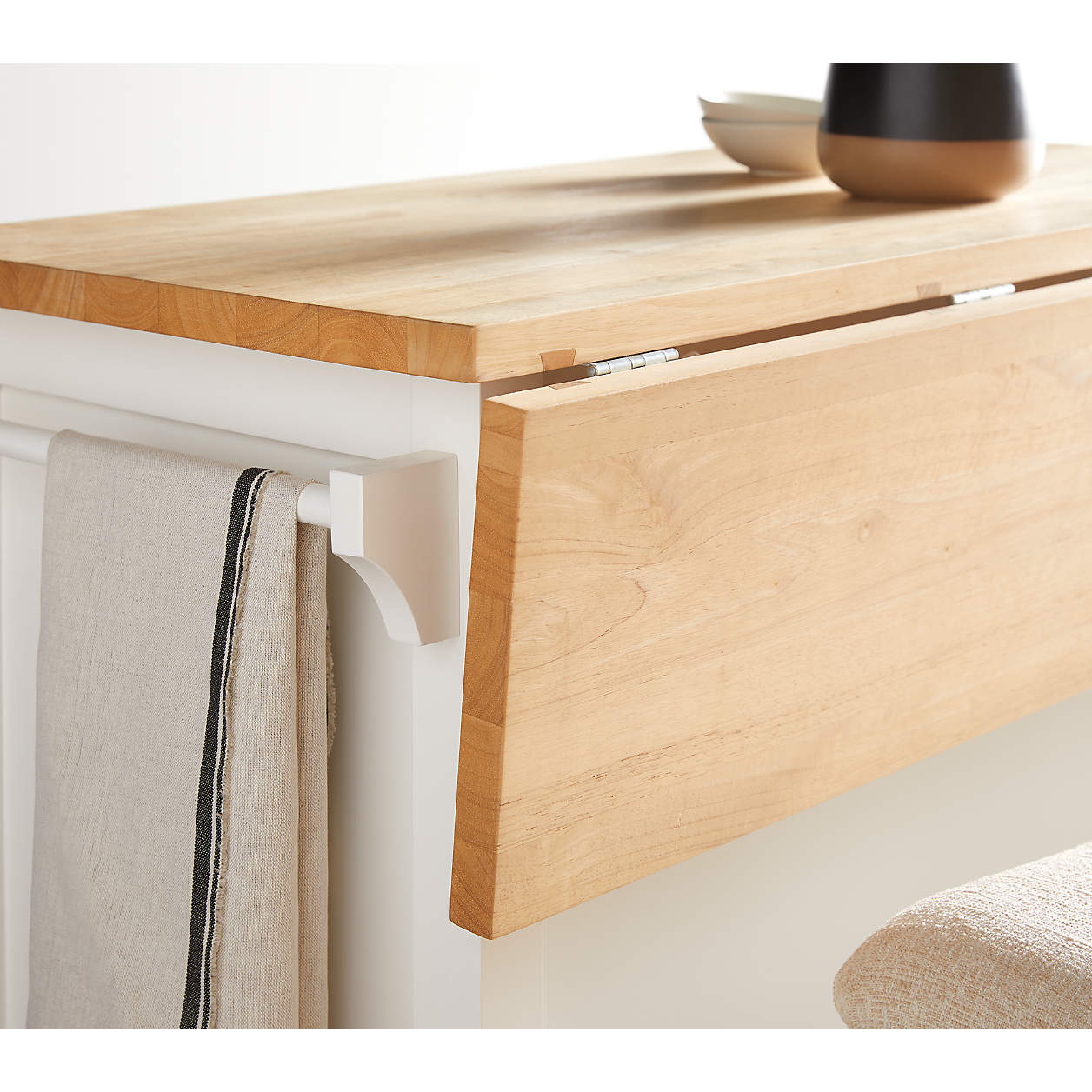 Belmont White Kitchen Island with Storage - 171376 - Modern Kitchen Cart for Small Spaces, Perfect for Cooking, Dining & Extra Counter Space