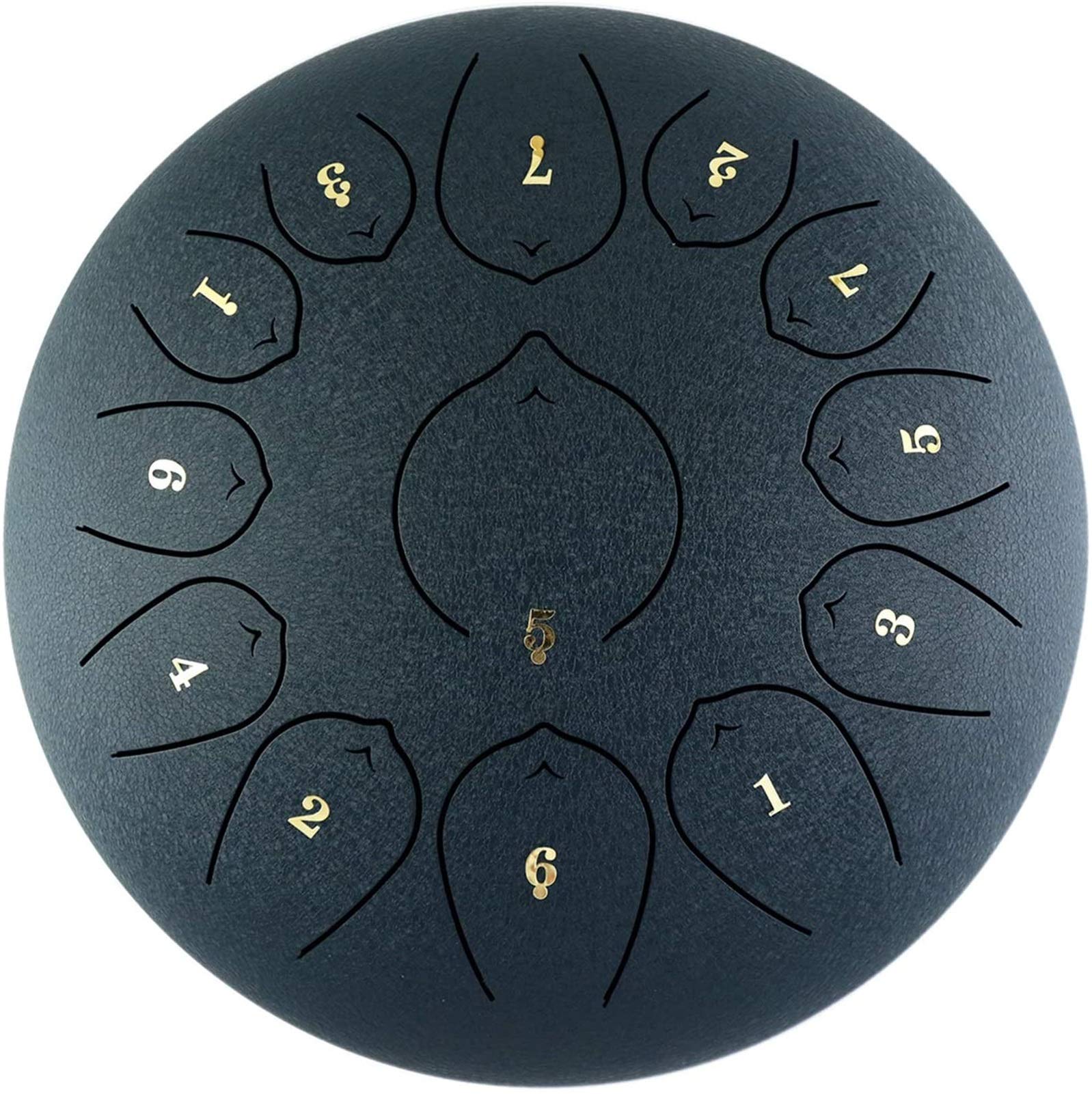 PIAOLIGN 12-inch 13-Note Steel Tongue Drum with Carry Bag | Handpan Drum for Yoga, Meditation & Music Therapy | Premium Zen Instrument for Relaxation & Sound Healing | Made in USA (Navy Blue)