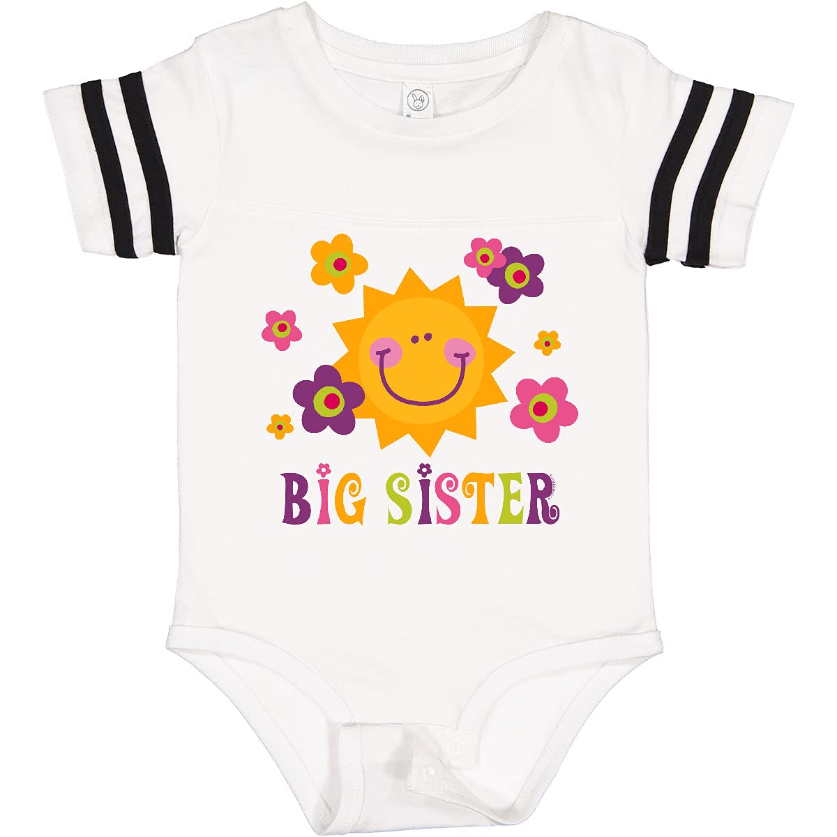 Inktastic Sunny Big Sister Baby Bodysuit - Cute Matching Outfit for Siblings, Family Photo & Newborn Announcement
