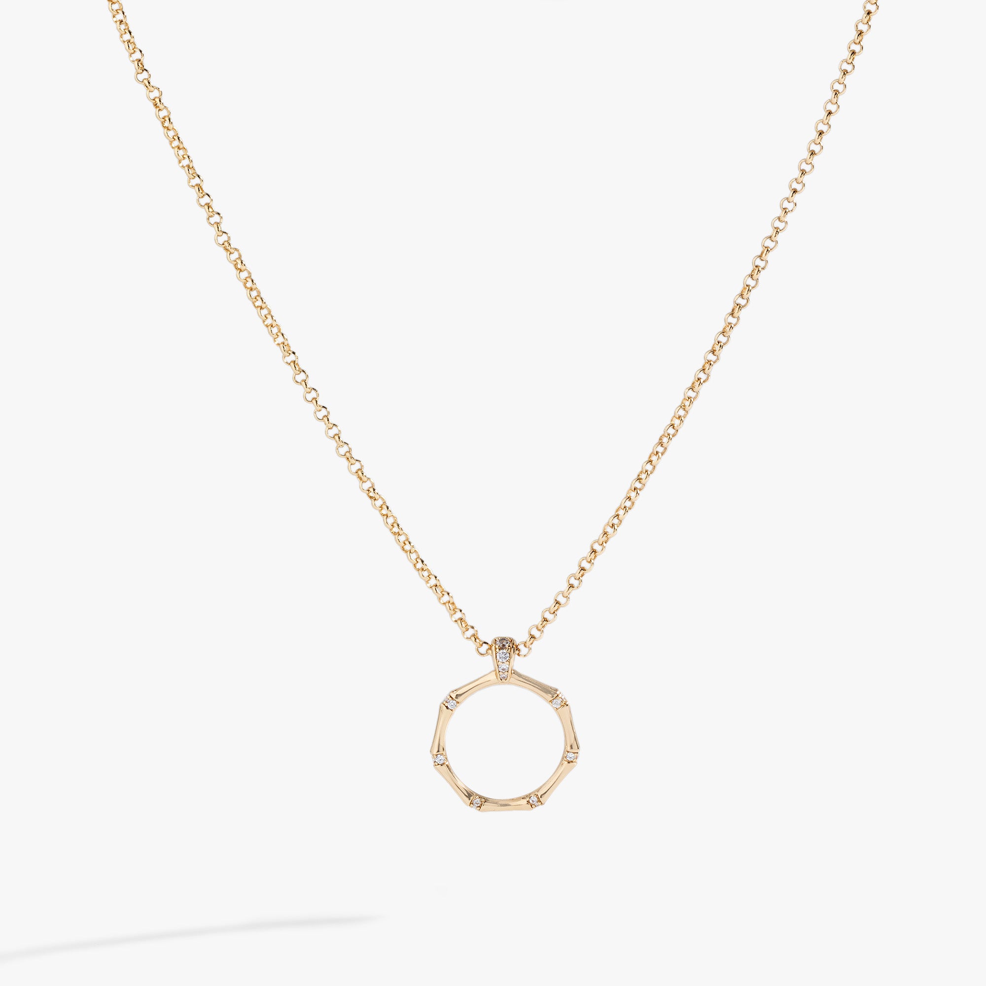 Natural Bamboo Pendant Necklace - Handcrafted Eco-Friendly Jewelry for Women - Perfect for Boho, Casual & Everyday Wear