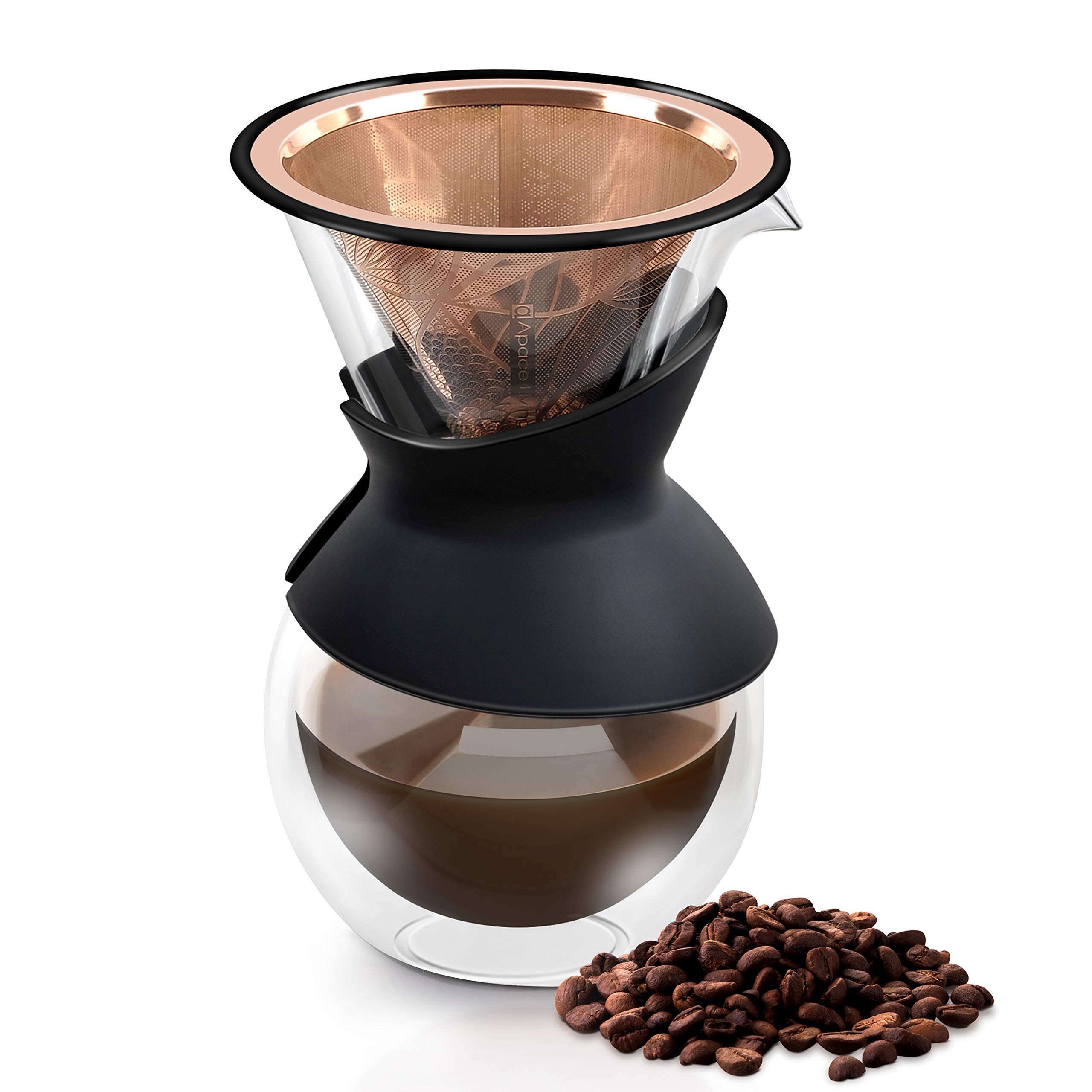 Reusable Stainless Steel Coffee Dripper for Chemex & V60 - Eco-Friendly Pour Over Filter for Home Brewing