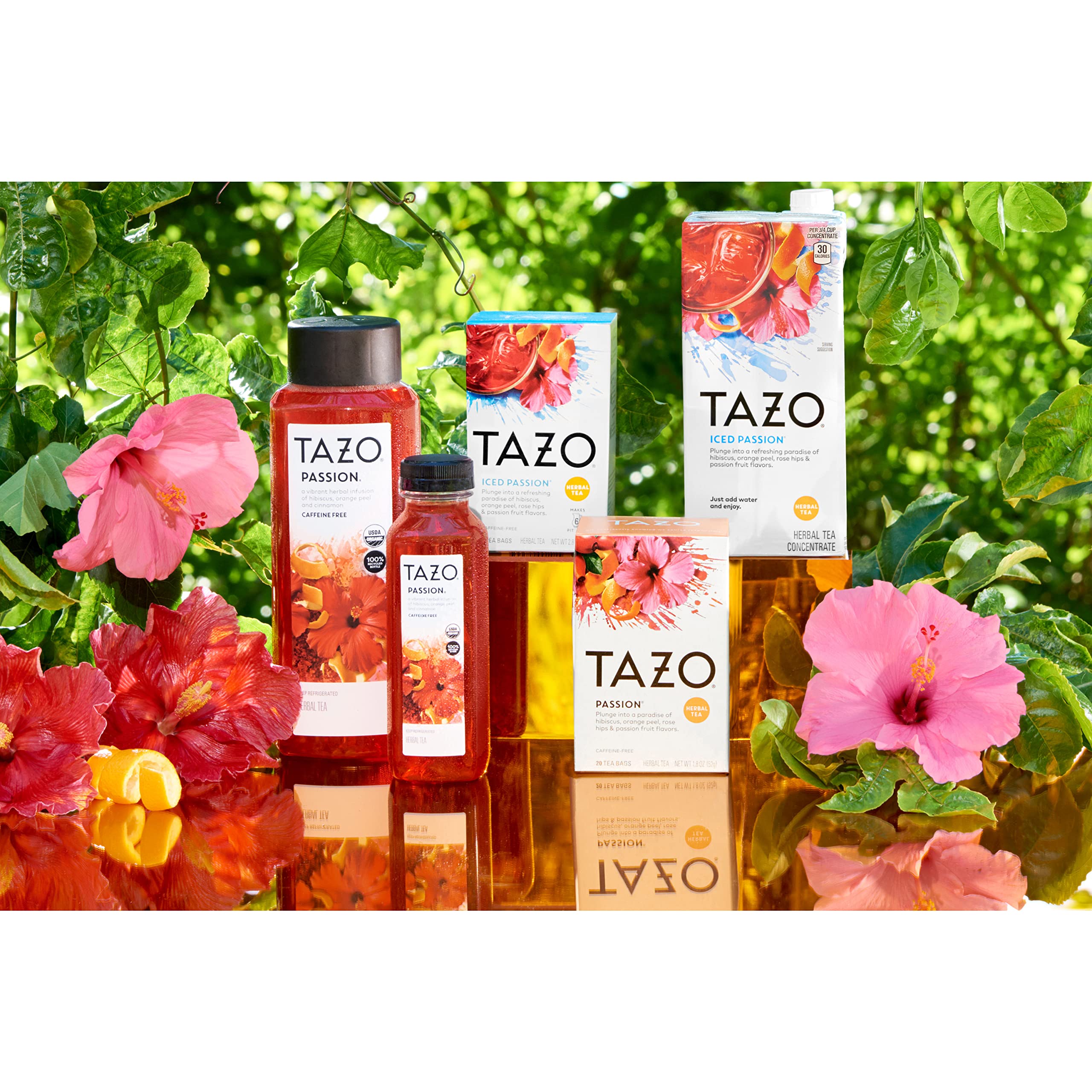 TAZO Passion Herbal Tea Bags - Caffeine Free Hibiscus Blend for Hot or Iced Tea - 20 Count - Perfect for Relaxation, Wellness & Afternoon Refreshment