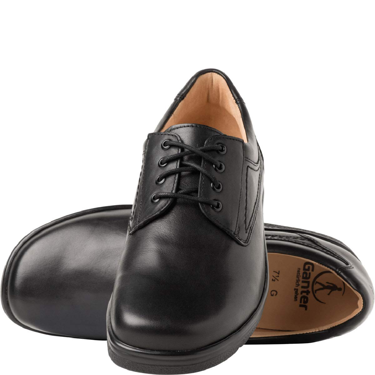 **Men's Black Leather Derby Shoes Size 6.5 - Classic Formal & Casual Dress Shoes for Office, Wedding & Business Events**