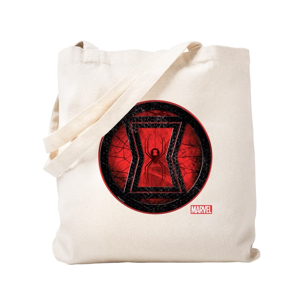 Black Widow Grunge Icon Tote Bag - Natural Canvas Reusable Shopping Bag for Women | Eco-Friendly Grocery Tote, Gym Bag & Beach Tote | Marvel Comics Fan Gift