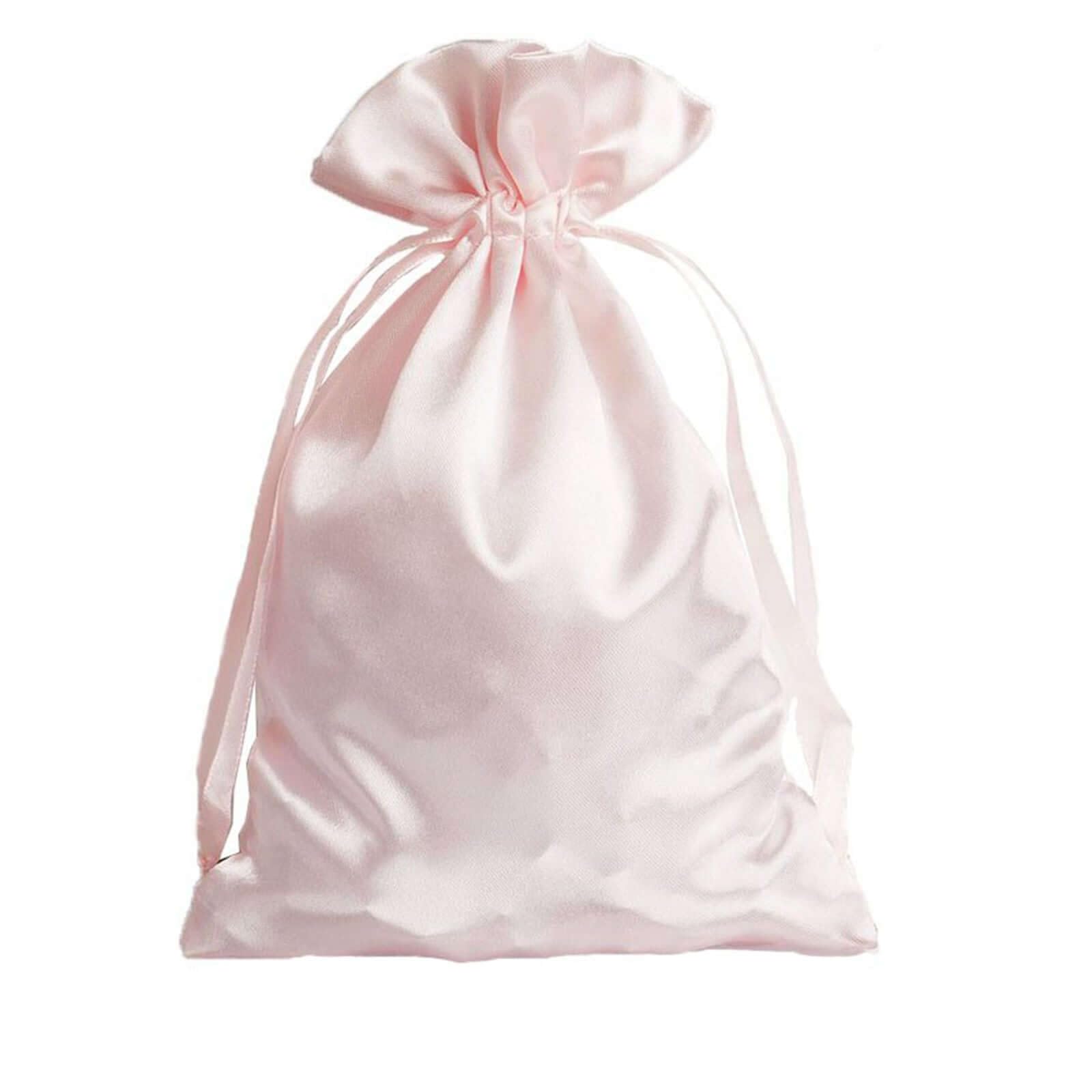 Efavormart 12PCS Blush Satin Drawstring Gift Bags - 6x9 Inches for Wedding Favors, Bridal Shower, Candy & Jewelry - Perfect for Party Decorations, Baby Showers & Special Events