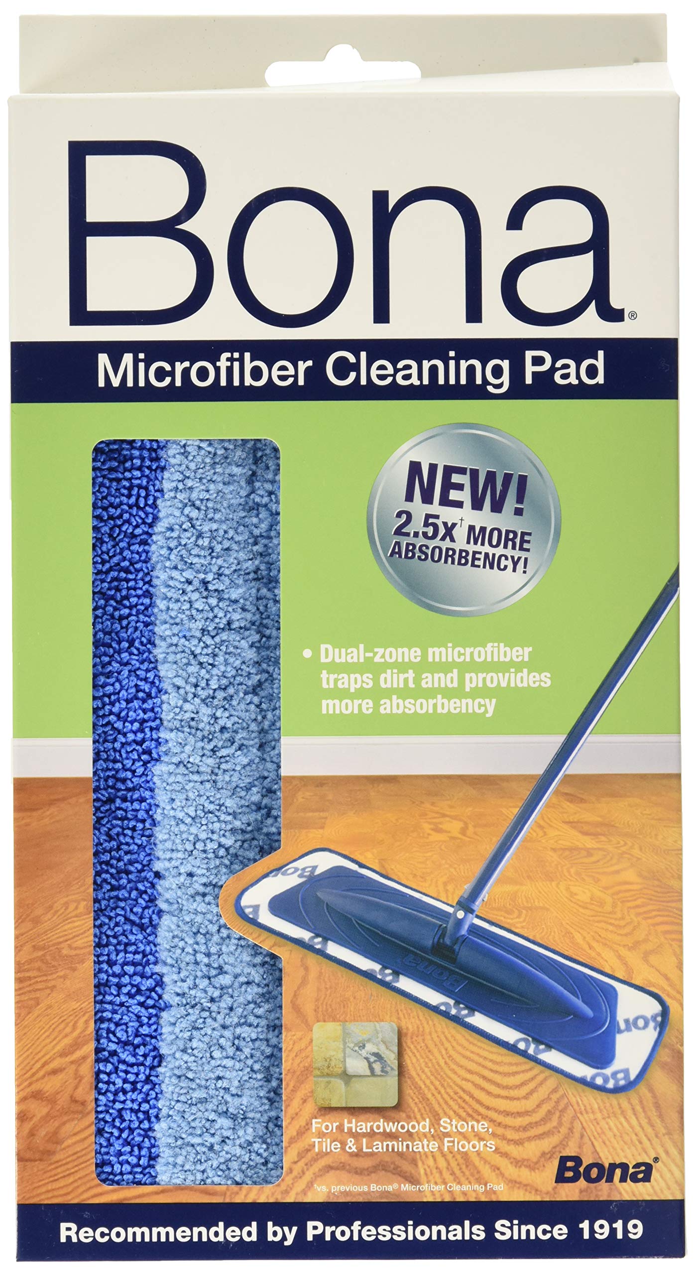 Bona Microfiber Cleaning Pad for Hardwood Floors - Reusable Dust Mop Replacement for Swiffer - Perfect for Daily Cleaning, Pet Hair Removal & Floor Care