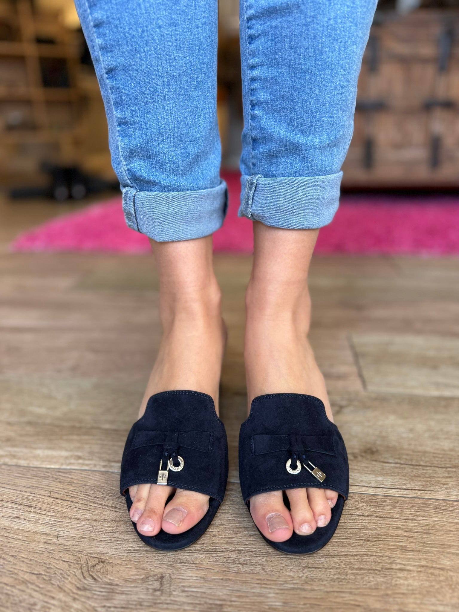 Loro Piana My Charms Suede Slide Mules Women's Size 7.5 - Comfortable Luxury House Shoes for Indoor/Outdoor Wear