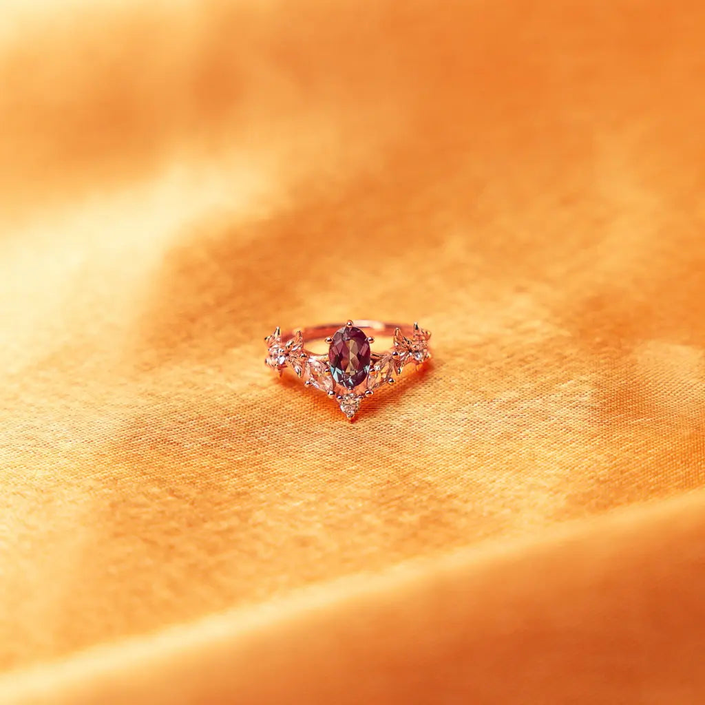 Vivian Rose Gold Ring for Women - Elegant & Dainty Jewelry Gift for Her - Perfect for Weddings, Anniversaries & Special Occasions