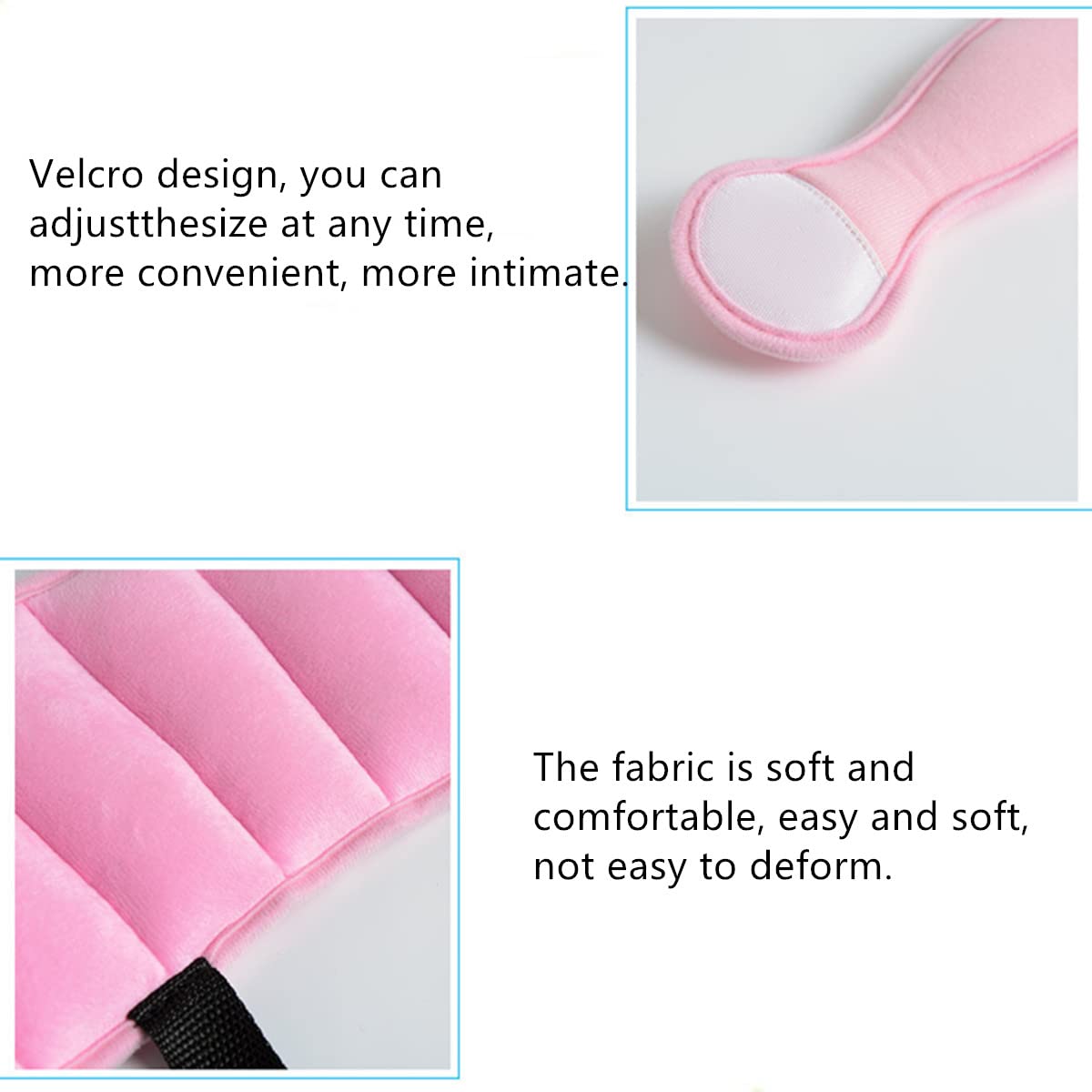 Adjustable Pink Car Seat Head Support Band for Infants and Babies - Safety Neck Relief for Comfortable Travel in Cars, Strollers, and High Chairs
