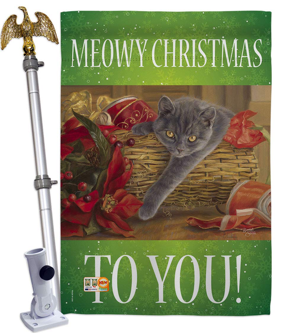 Christmas House Flag Set with Pole - 28