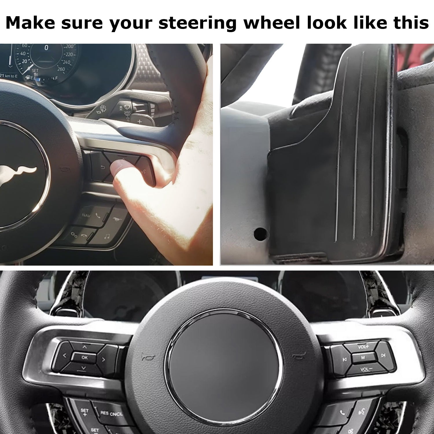Premium Forged Aluminum Steering Wheel Paddle Shifters for 2015-2023 Ford Mustang - Racing Style Gear Shift Paddles for Enhanced Driving Performance (Perfect for Track Days & Sporty Street Driving)
