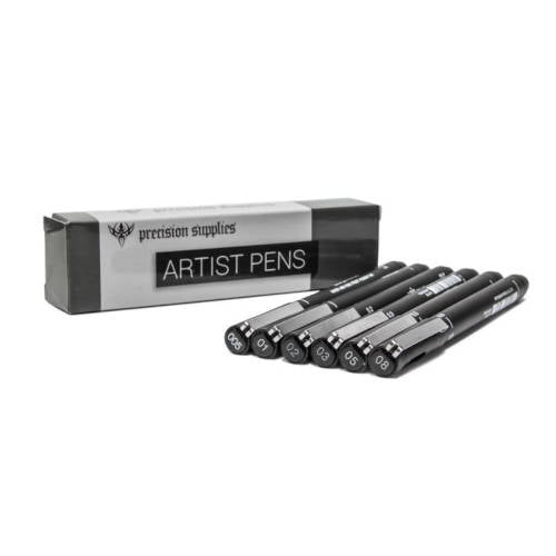 Premium Artist Drawing Pens Set of 6 - Fine Tip Black Ink for Sketching, Calligraphy & Illustration - Perfect for Professional Artists, Students & Craft Enthusiasts